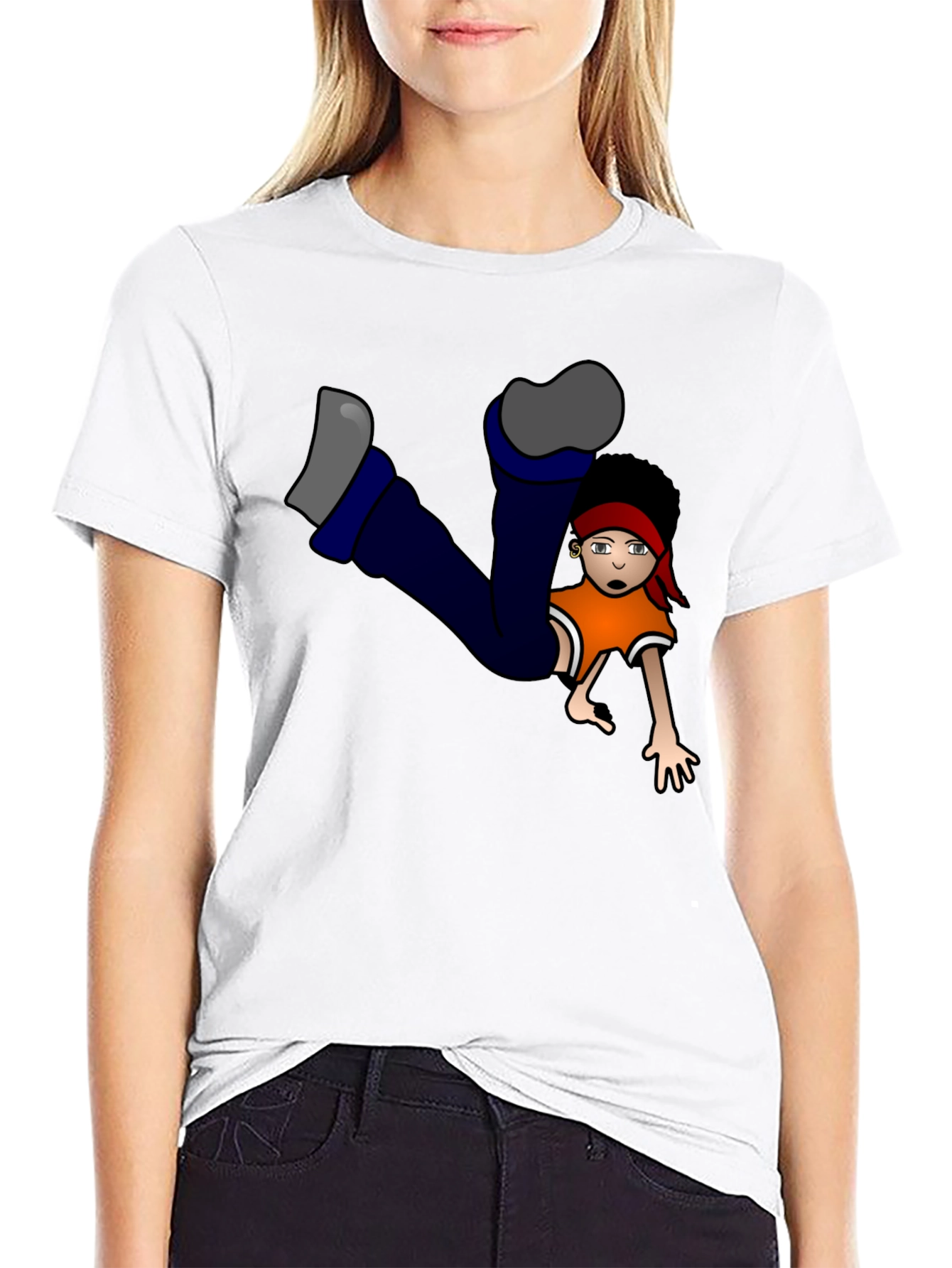 Cartoon Character Graphic Black T-Shirt