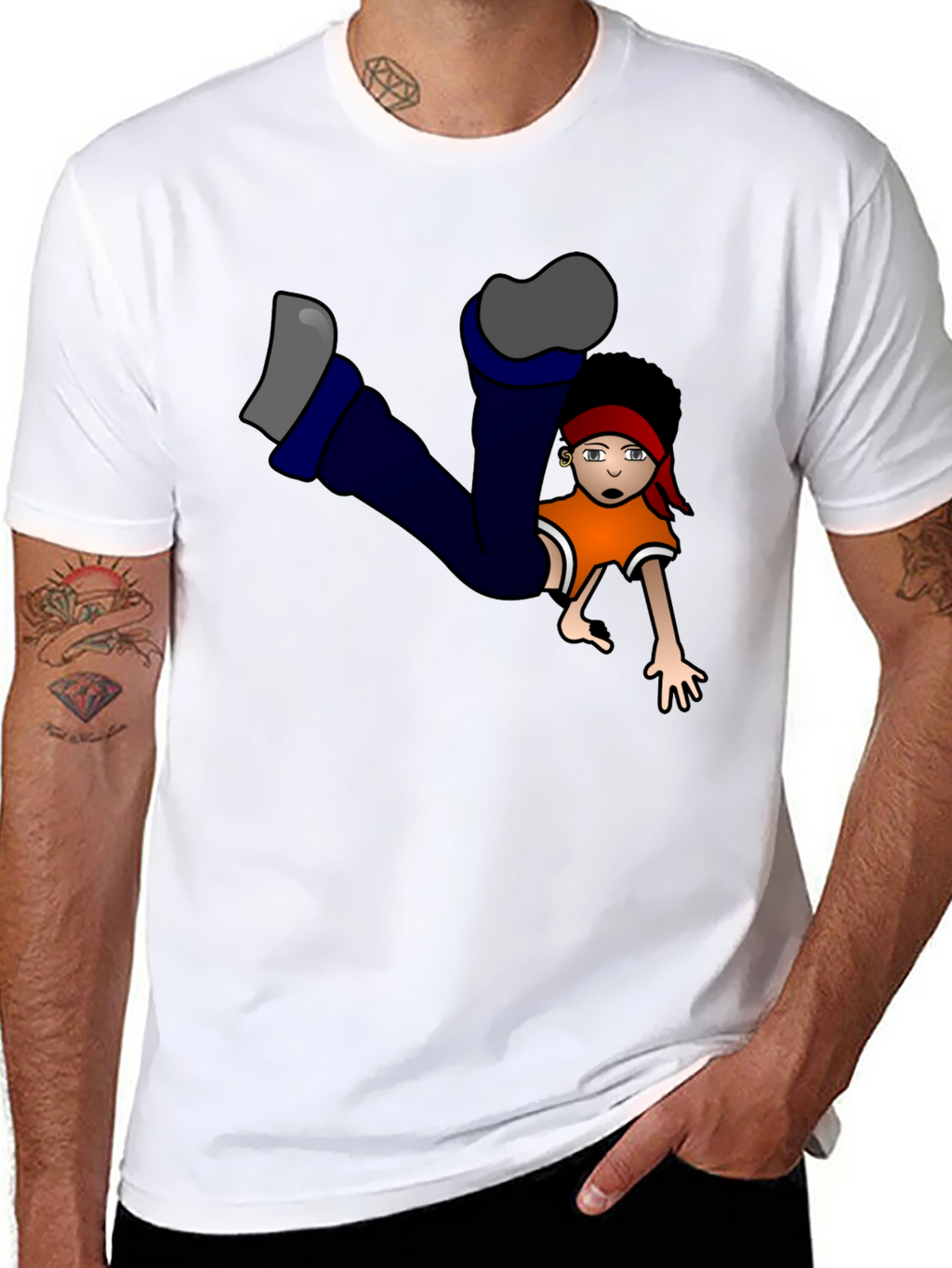 Cartoon Character Graphic Black T-Shirt