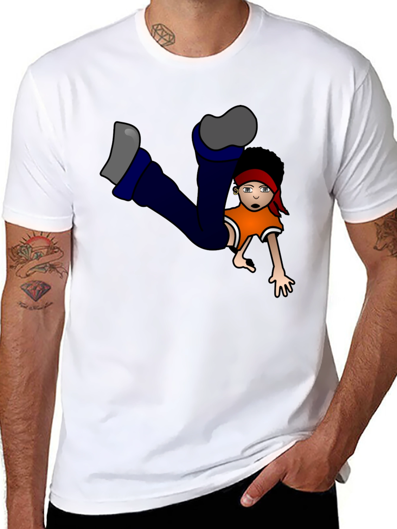 Cartoon Character Graphic Black T-Shirt