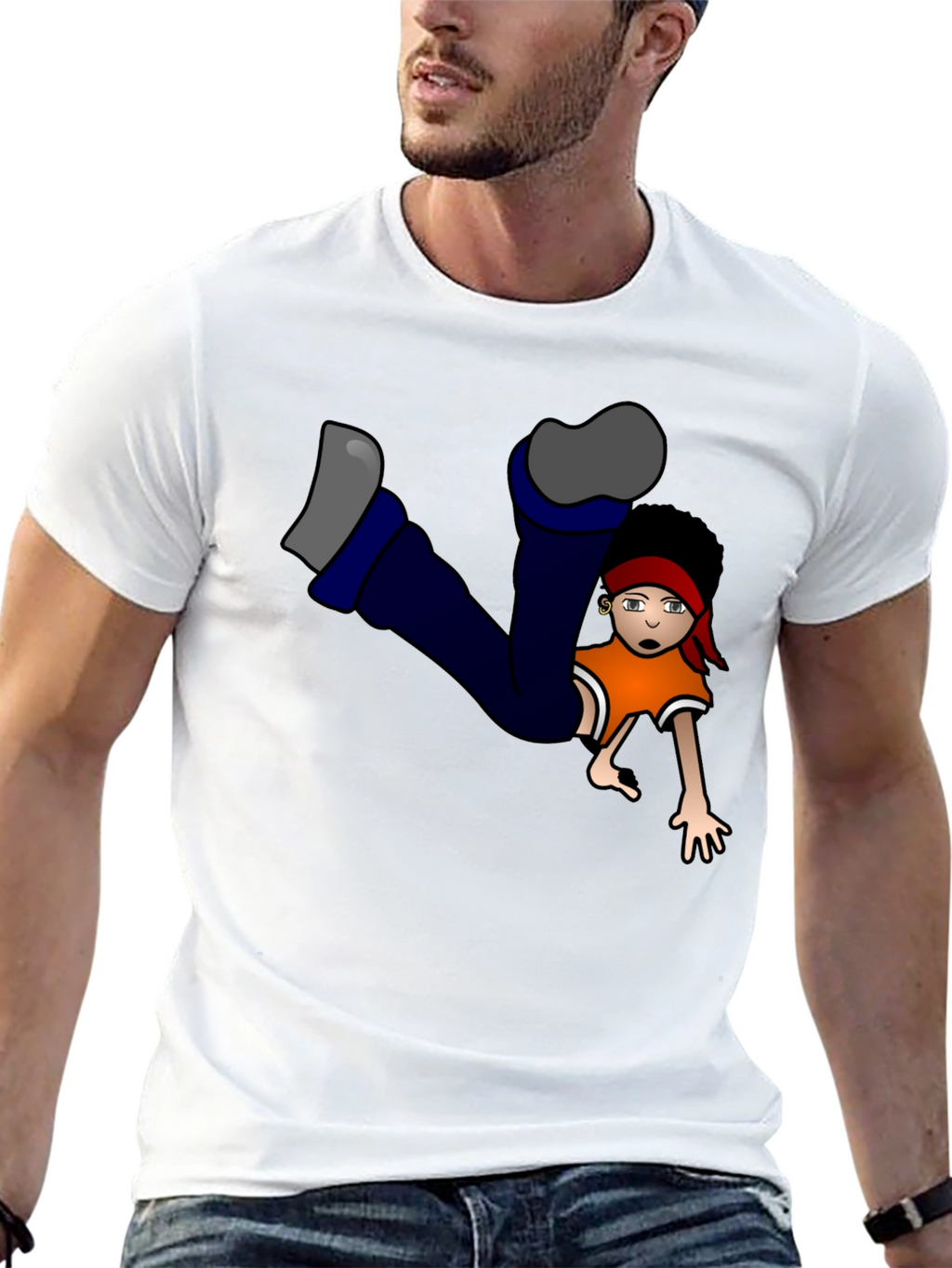 Cartoon Character Graphic Black T-Shirt