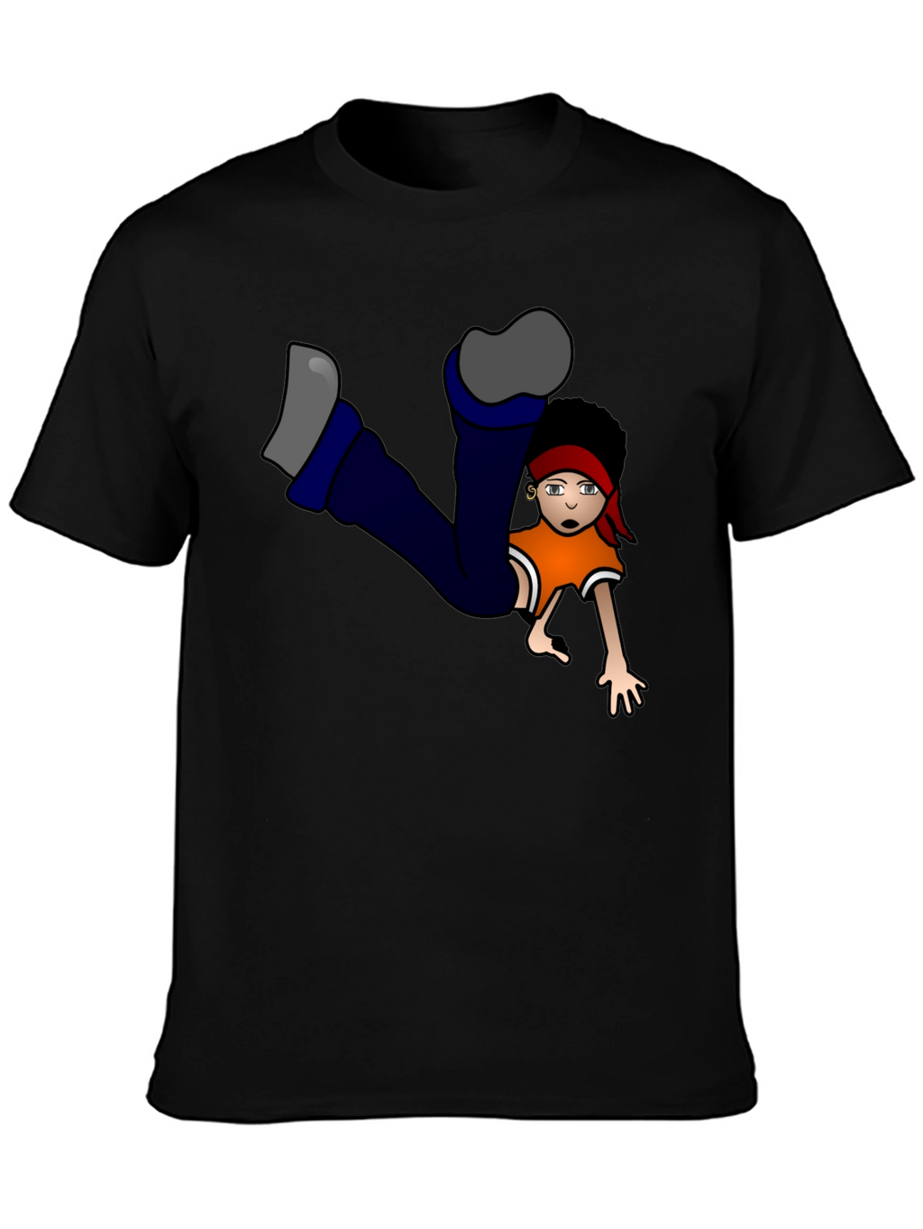 Cartoon Character Graphic Black T-Shirt