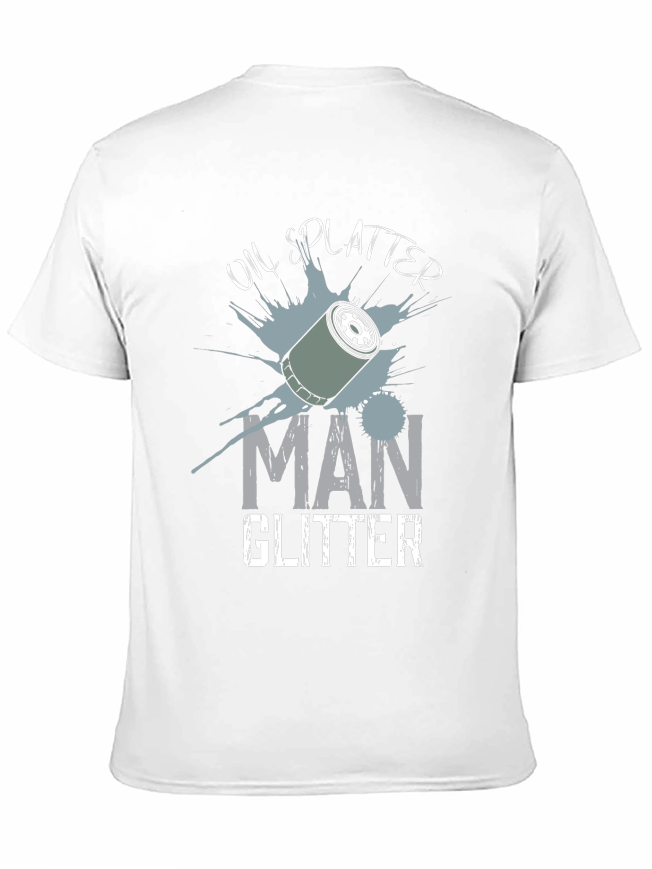 Oil Splatter Man Glitter Black T-Shirt