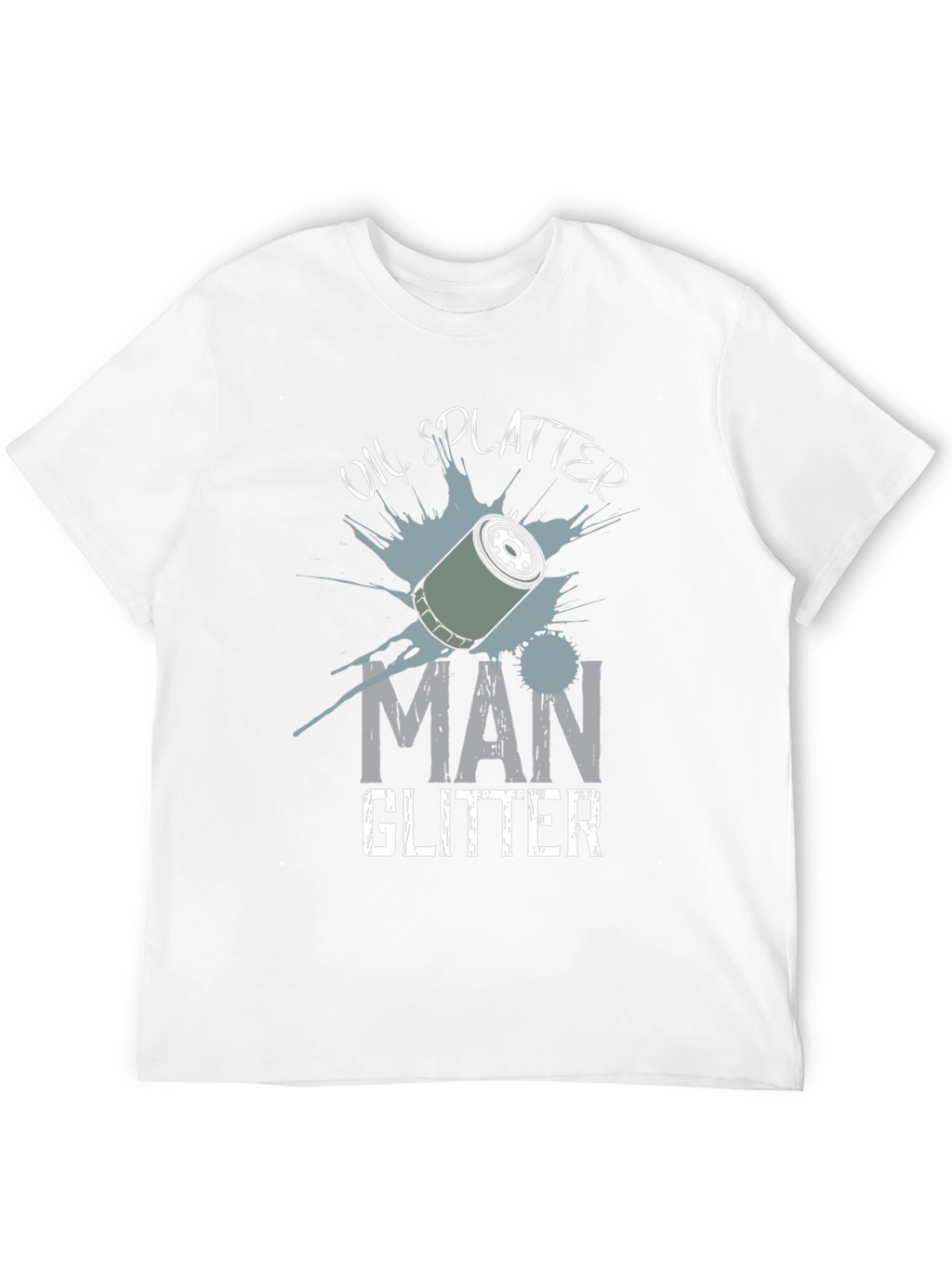 Oil Splatter Man Glitter Black T-Shirt