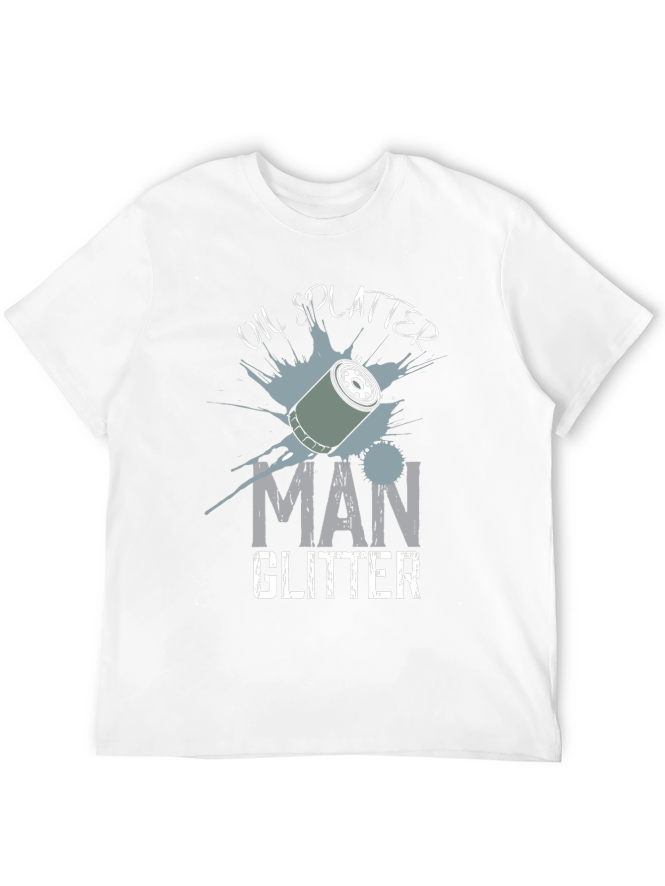 Oil Splatter Man Glitter Black T-Shirt
