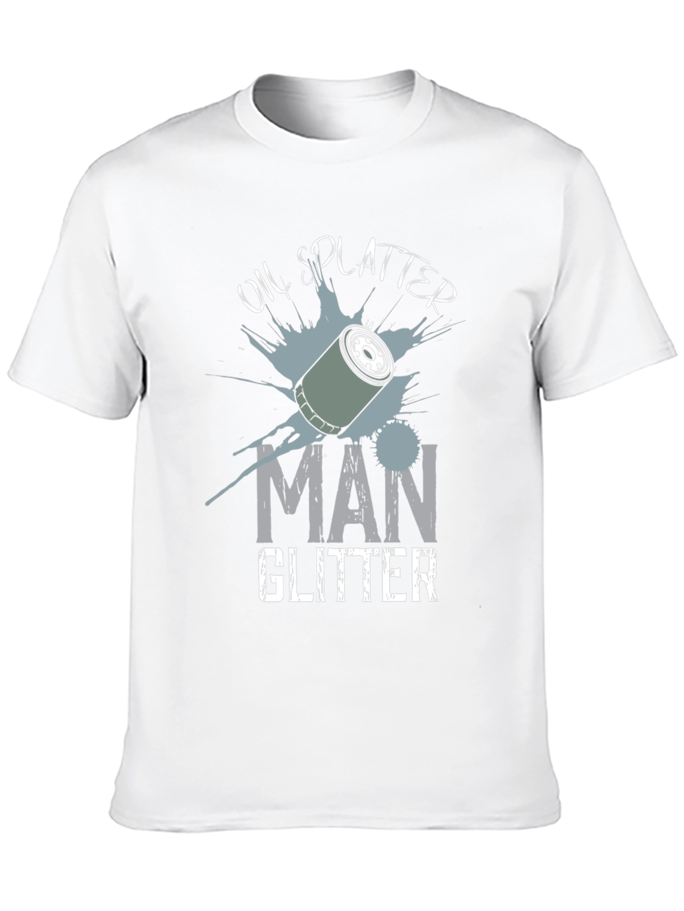 Oil Splatter Man Glitter Black T-Shirt
