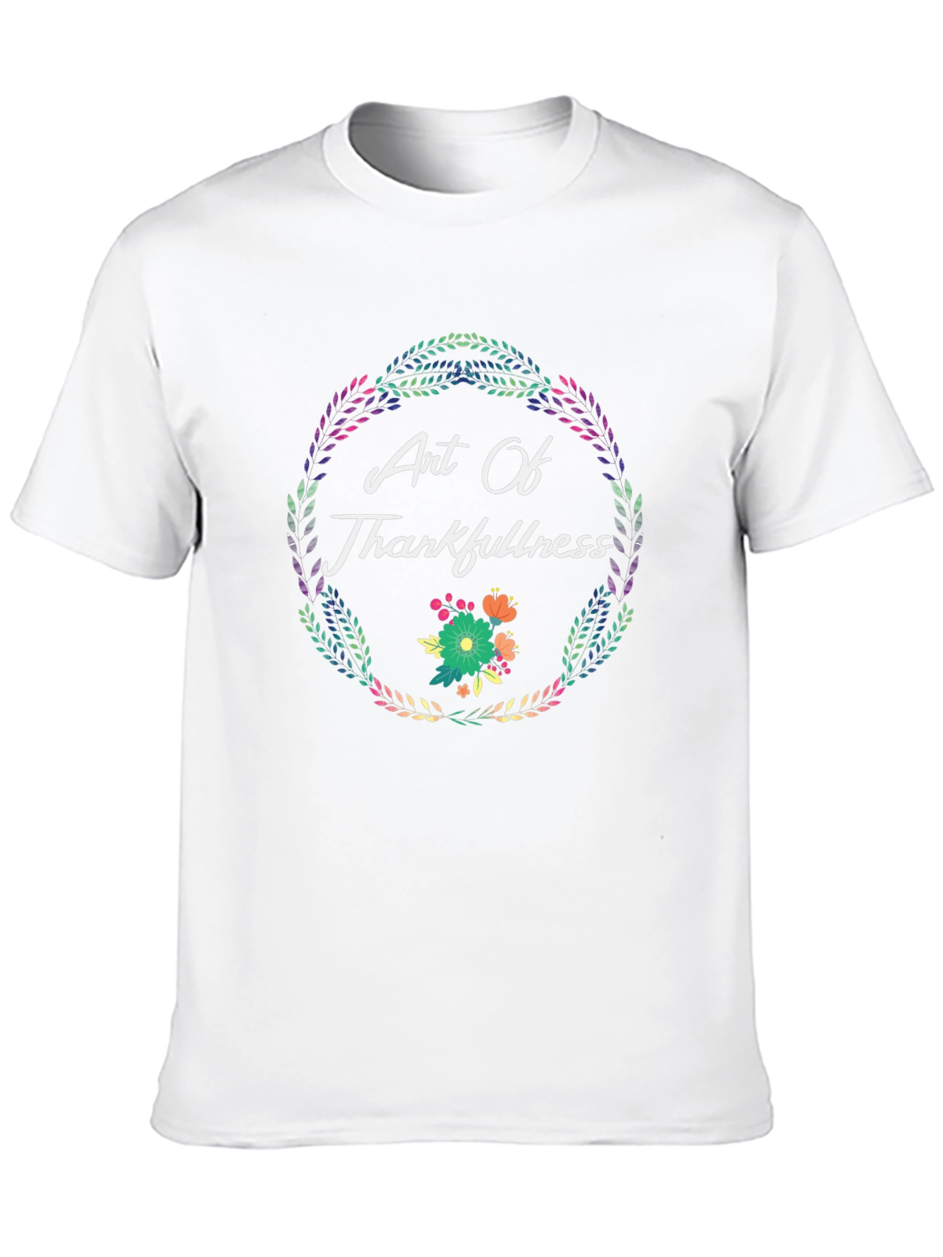 Art Of Thankfulness Floral Wreath Graphic Tee