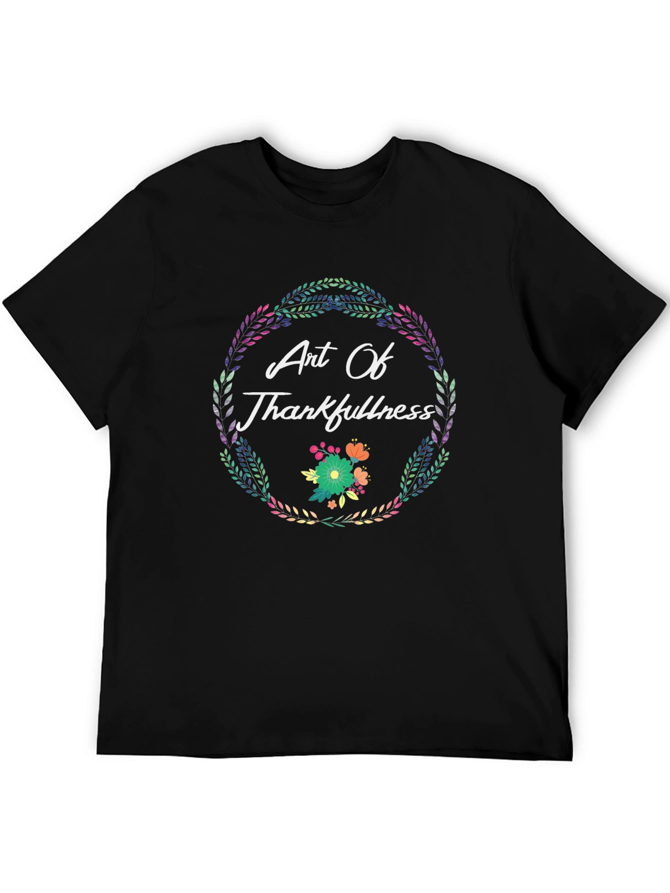 Art Of Thankfulness Floral Wreath Graphic Tee