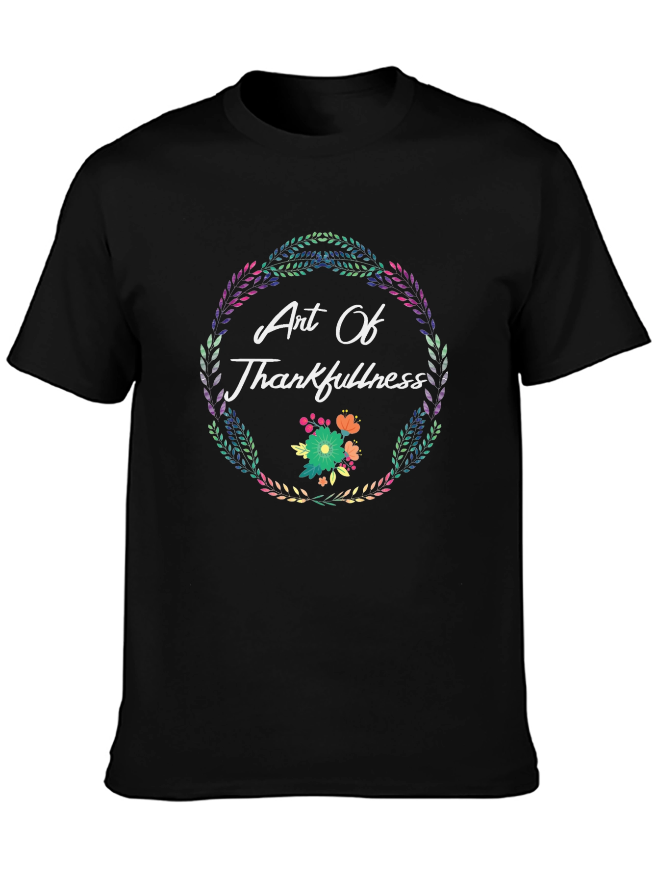 Art Of Thankfulness Floral Wreath Graphic Tee