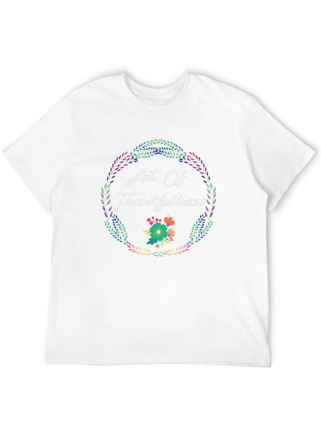 Art Of Thankfulness Floral Wreath Graphic Tee