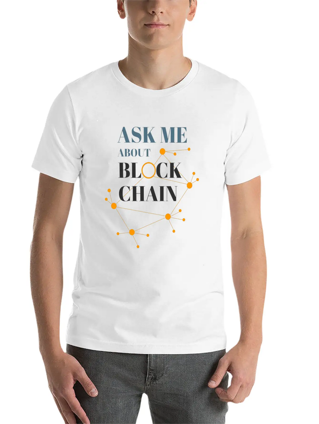 Ask Me About Blockchain Casual Graphic T-Shirt – Simple And Comfortable Daily Wear