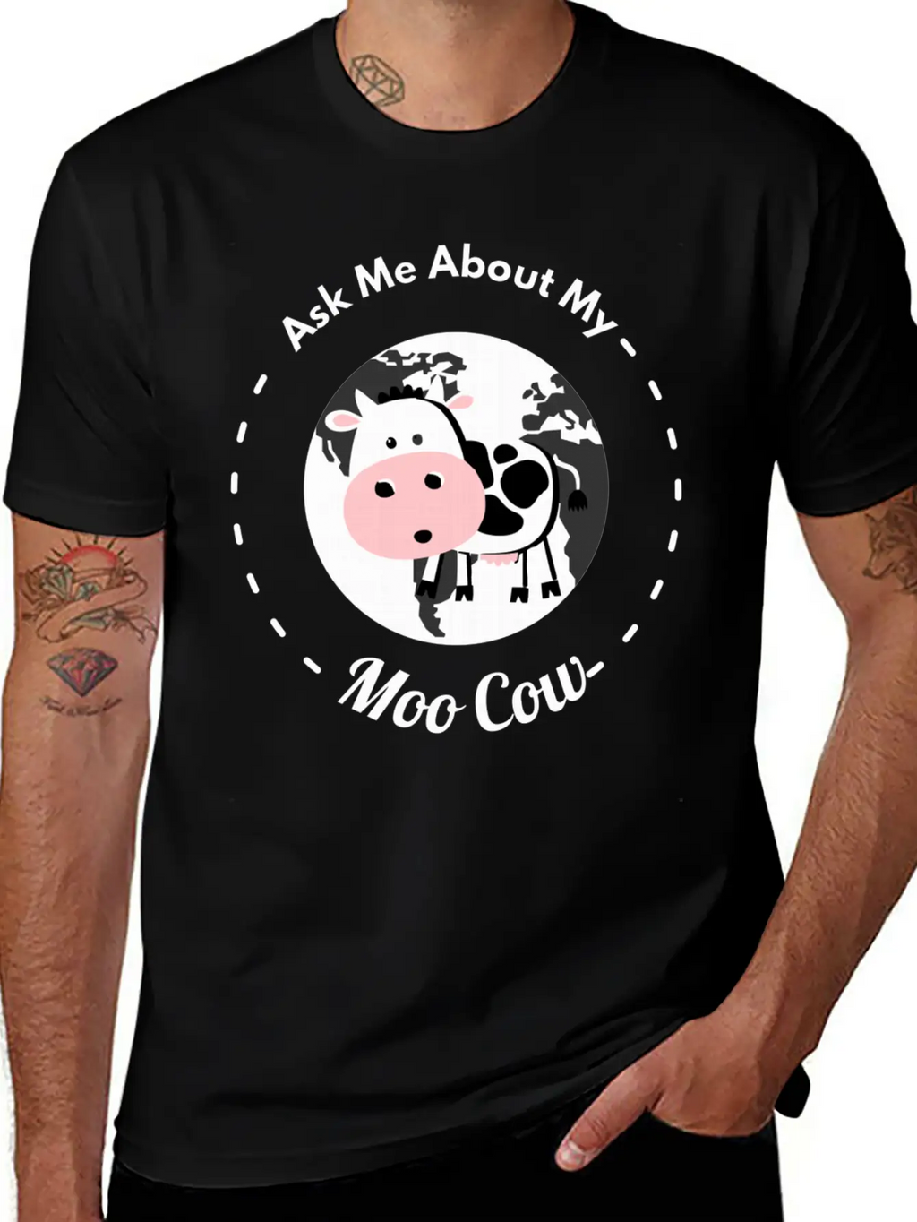 Ask Me About My Moo Cow Daisy Cow T Shirt Breathable Soft Cotton T-Shirt – Timeless Casual Look