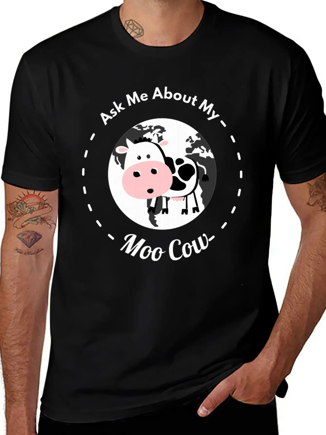Ask Me About My Moo Cow Daisy Cow T Shirt Breathable Soft Cotton T-Shirt – Timeless Casual Look