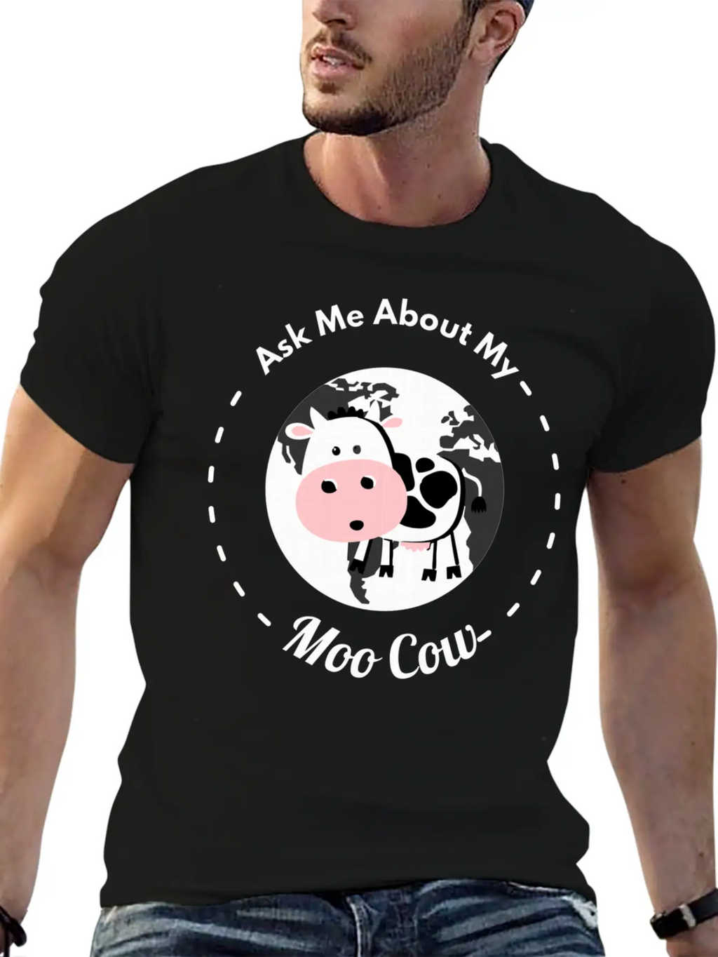 Ask Me About My Moo Cow Daisy Cow T Shirt Breathable Soft Cotton T-Shirt – Timeless Casual Look