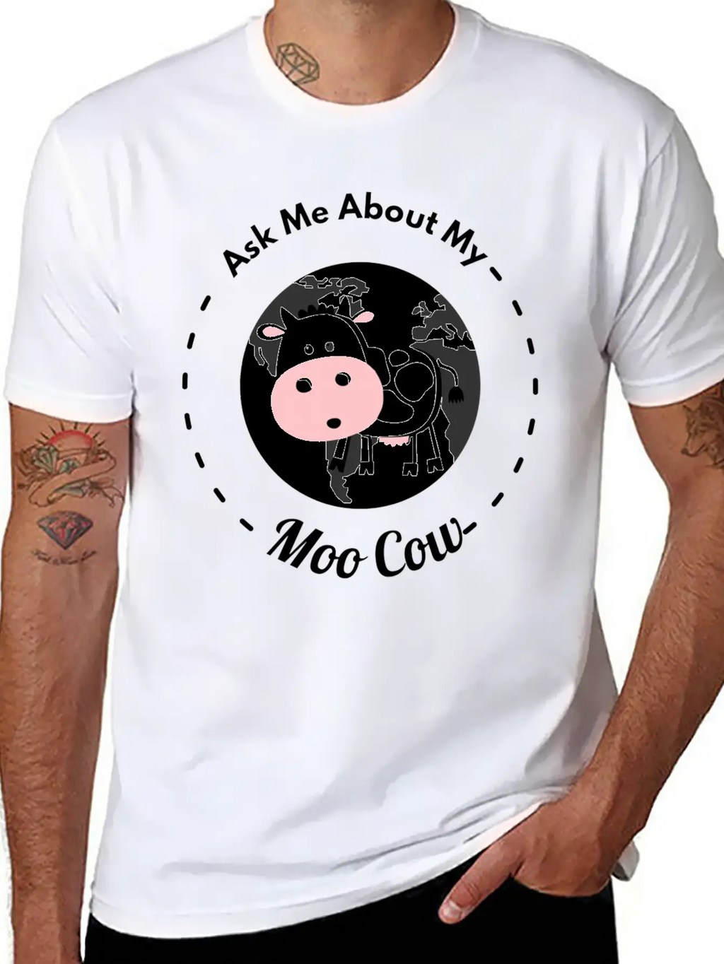 Ask Me About My Moo Cow Daisy Cow T Shirt Breathable Soft Cotton T-Shirt – Timeless Casual Look
