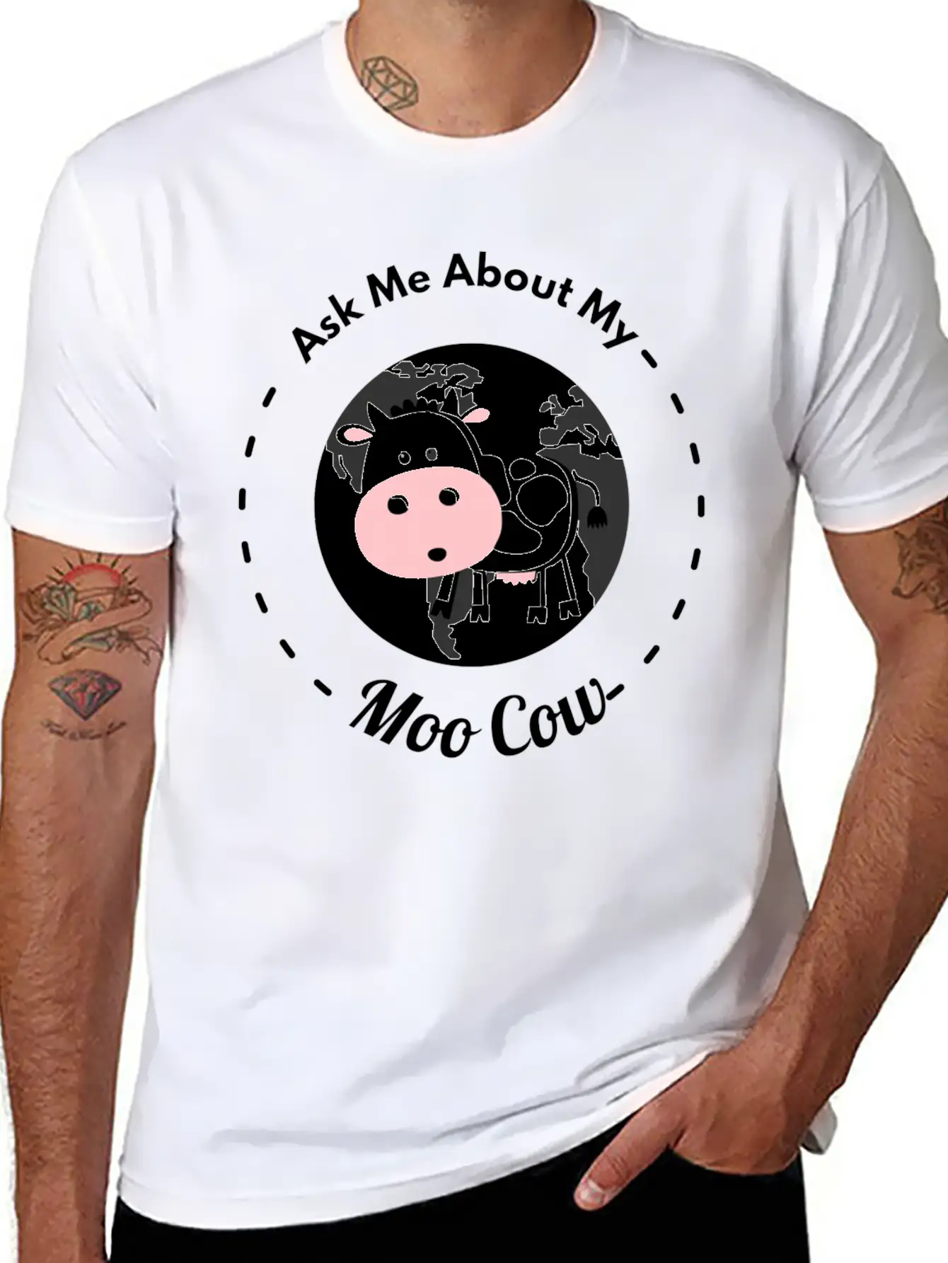 Ask Me About My Moo Cow Daisy Cow T Shirt Breathable Soft Cotton T-Shirt – Timeless Casual Look