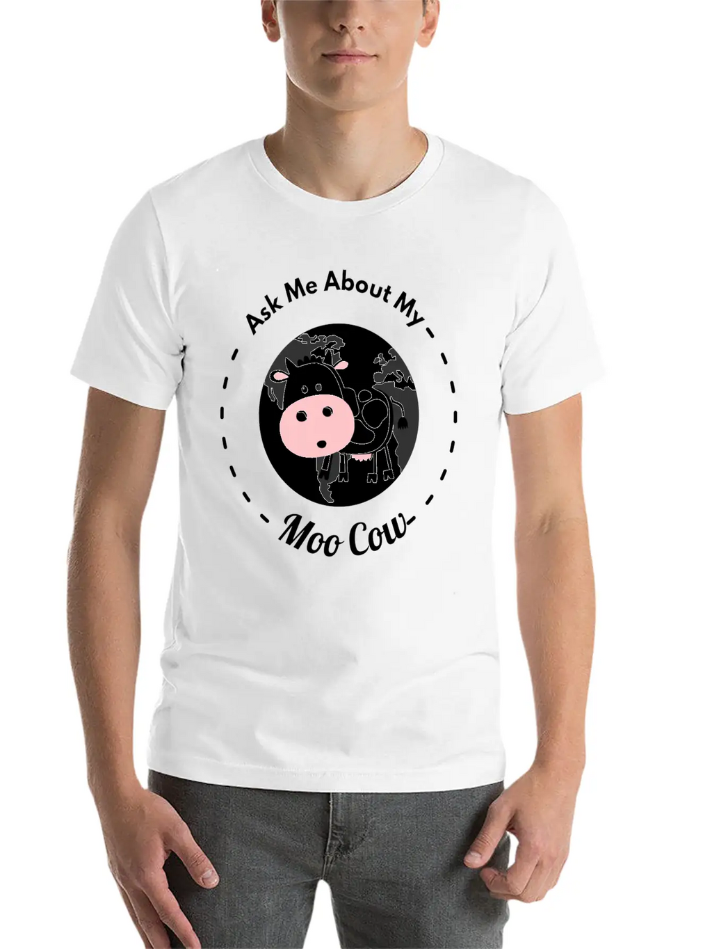 Ask Me About My Moo Cow Daisy Cow T Shirt Breathable Soft Cotton T-Shirt – Timeless Casual Look