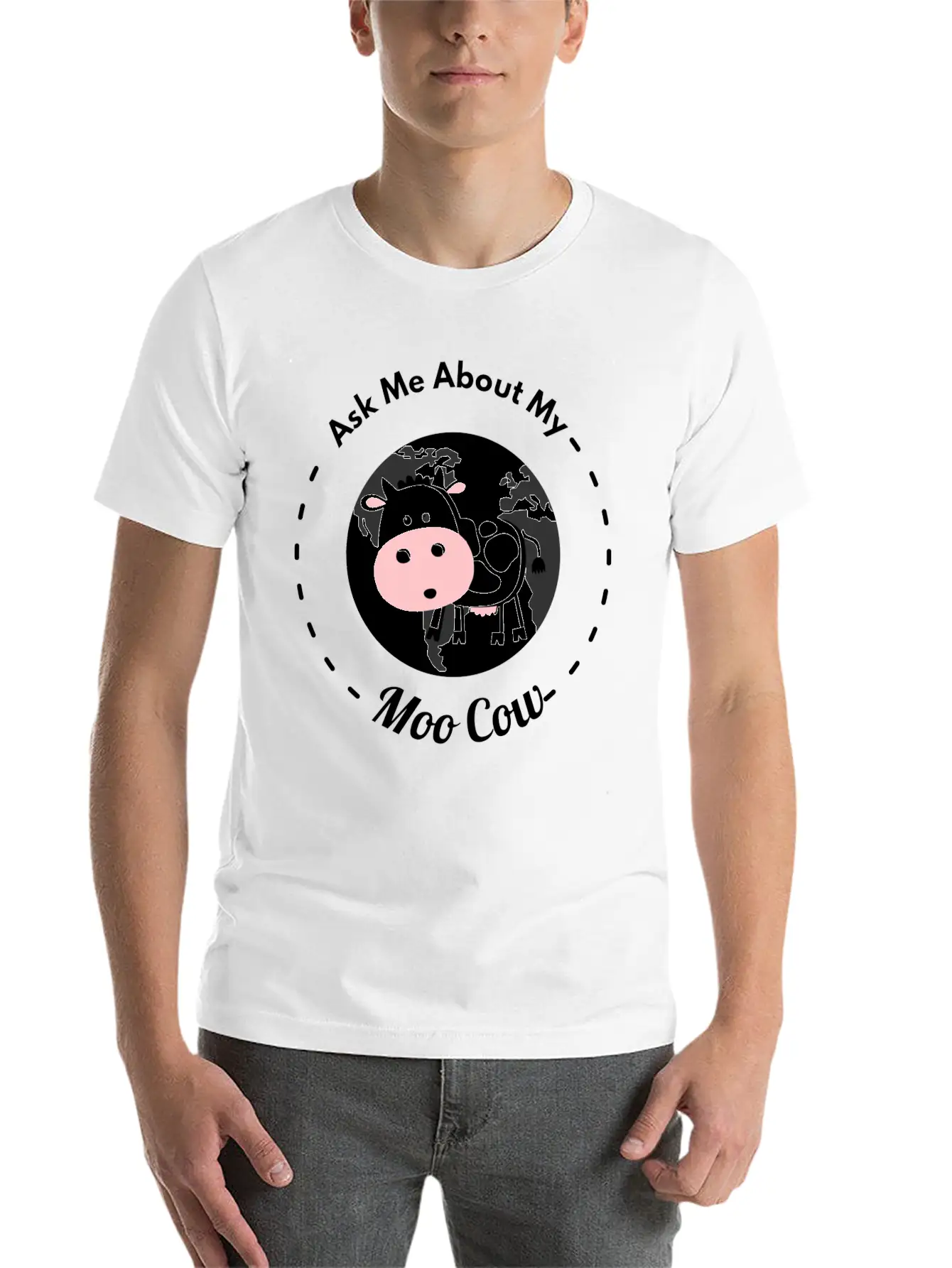 Ask Me About My Moo Cow Daisy Cow T Shirt Breathable Soft Cotton T-Shirt – Timeless Casual Look