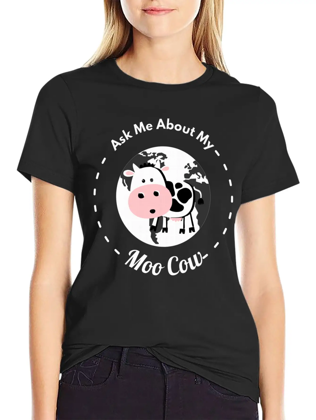 Ask Me About My Moo Cow Daisy Cow T Shirt Breathable Soft Cotton T-Shirt – Timeless Casual Look