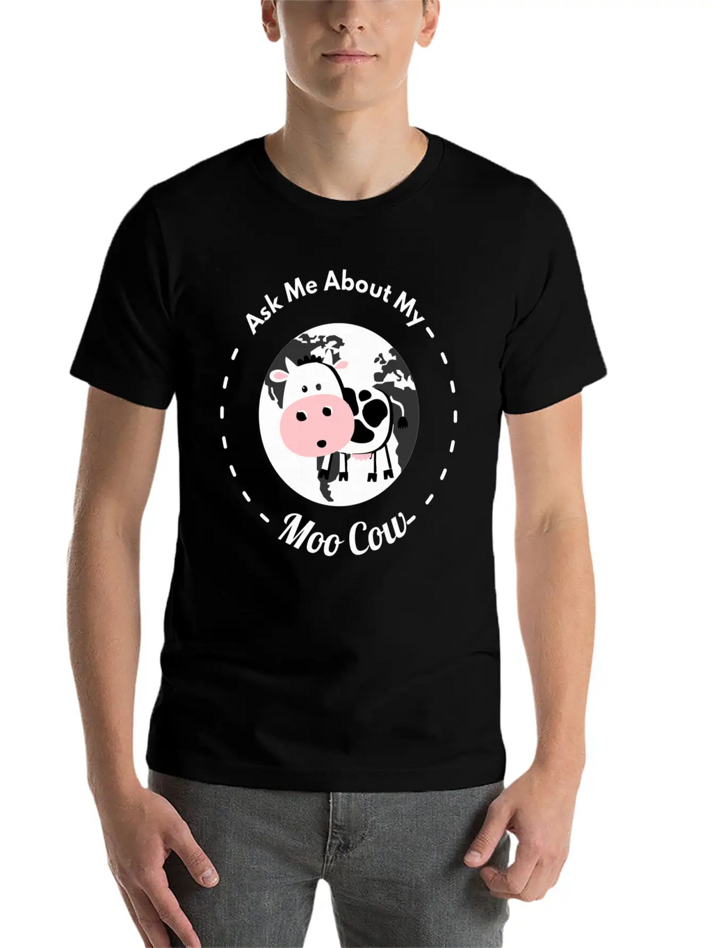 Ask Me About My Moo Cow Daisy Cow T Shirt Breathable Soft Cotton T-Shirt – Timeless Casual Look