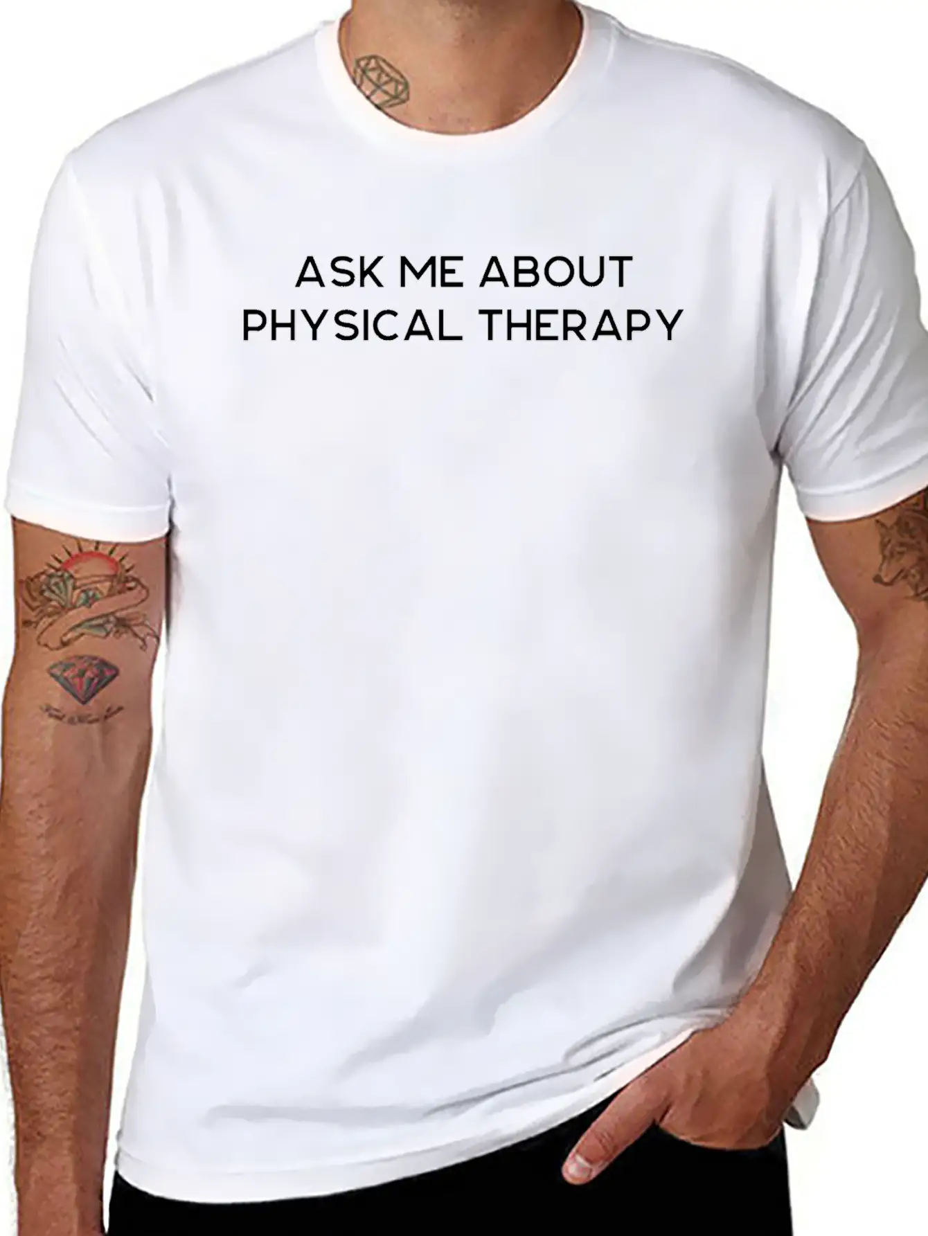 Ask Me About Physical Therapy Unisex Casual T-Shirt – Clean Design For Daily Comfort