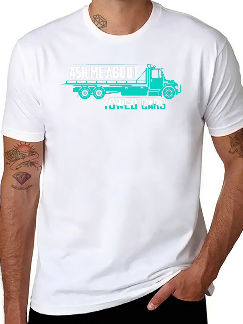 Ask Me About Towed Cars Tow Truck Driver Trucking Unisex Casual T-Shirt – Clean Design For Daily Comfort