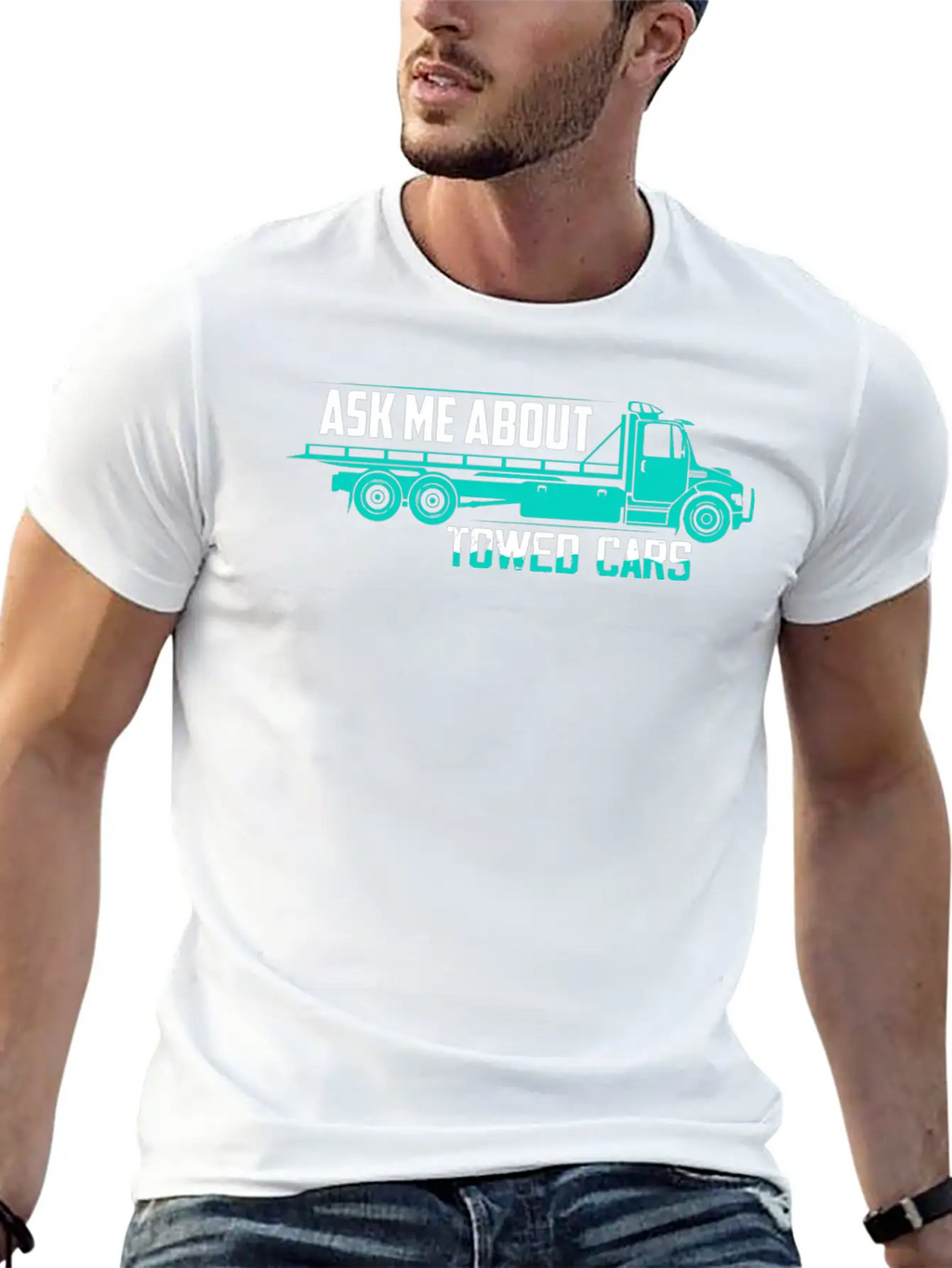 Ask Me About Towed Cars Tow Truck Driver Trucking Unisex Casual T-Shirt – Clean Design For Daily Comfort