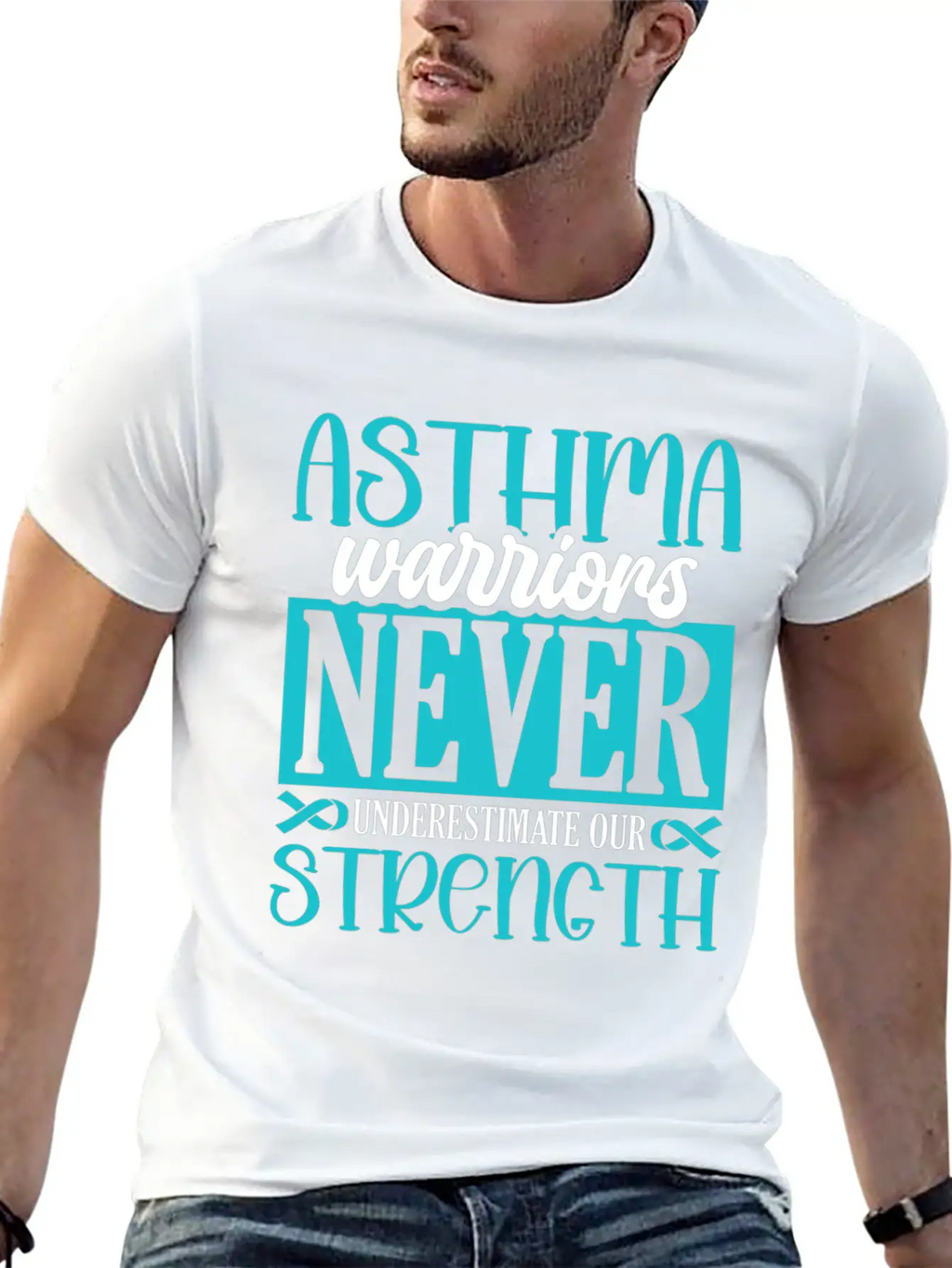 Asthma Warriors Never Underestimate Asthmatic Unisex Short Sleeve Soft Cotton T-Shirt – Casual Everyday Wear