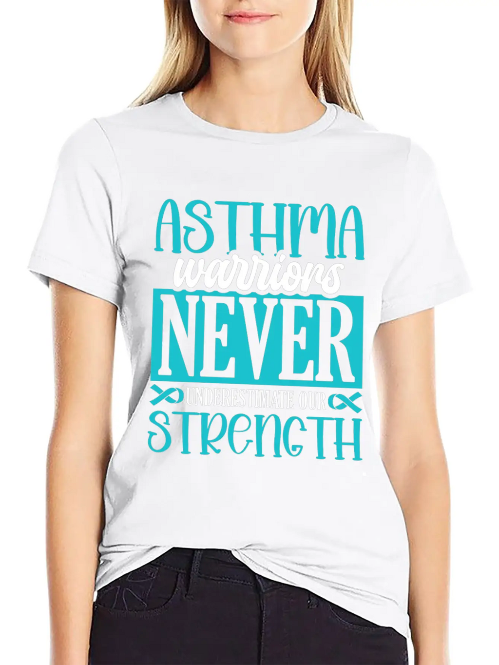 Asthma Warriors Never Underestimate Asthmatic Unisex Short Sleeve Soft Cotton T-Shirt – Casual Everyday Wear