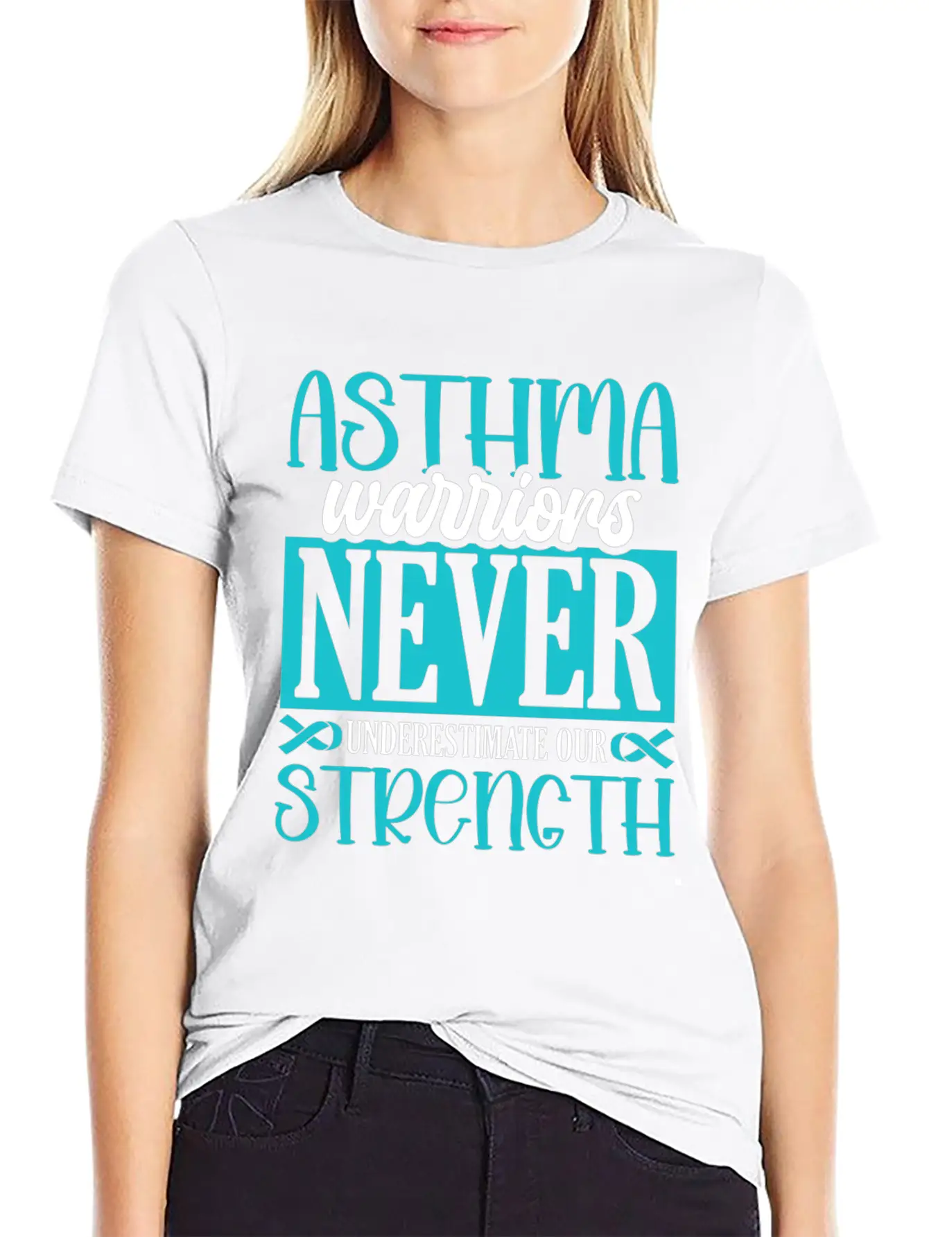 Asthma Warriors Never Underestimate Asthmatic Unisex Short Sleeve Soft Cotton T-Shirt – Casual Everyday Wear