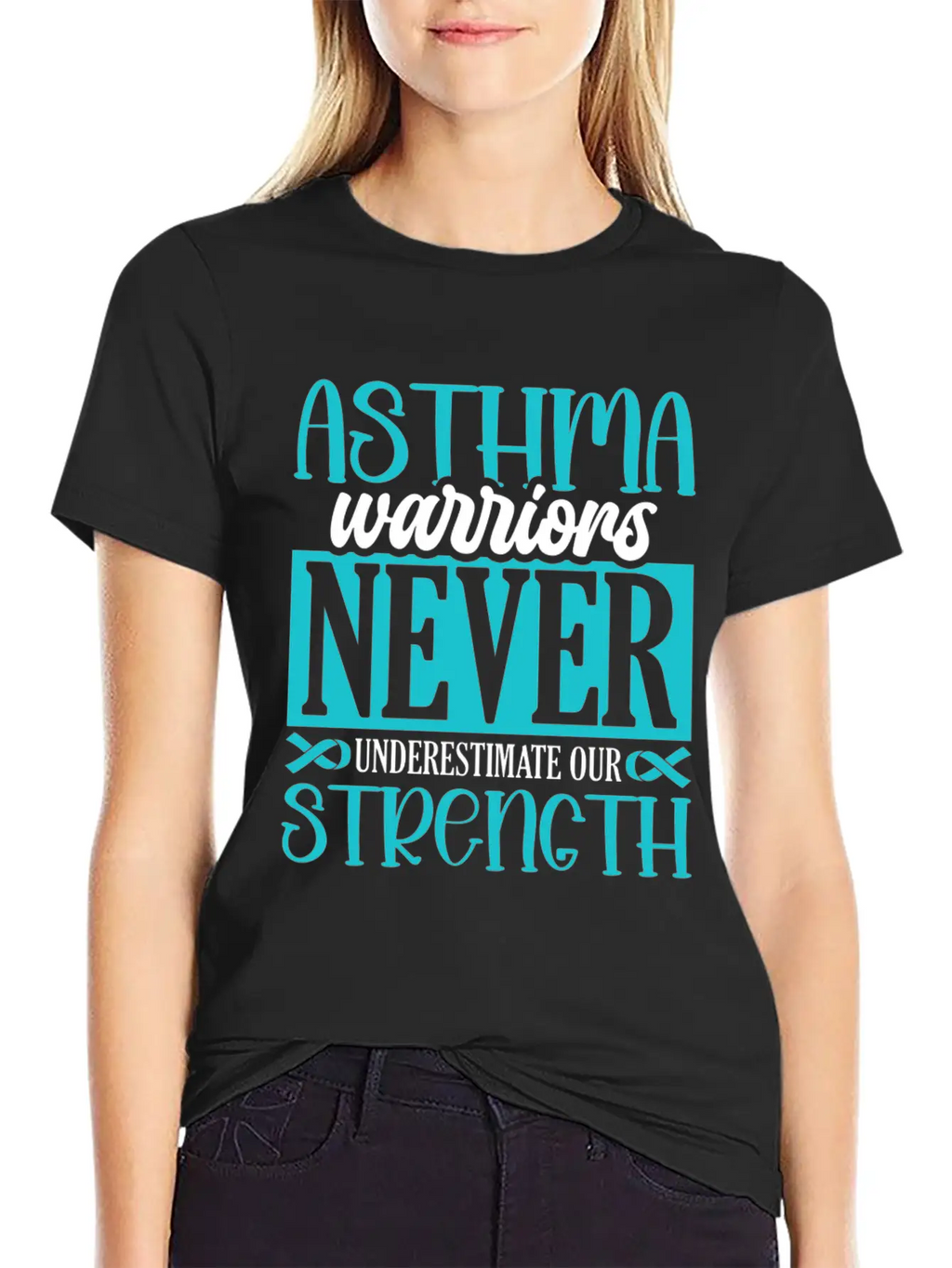 Asthma Warriors Never Underestimate Asthmatic Unisex Short Sleeve Soft Cotton T-Shirt – Casual Everyday Wear