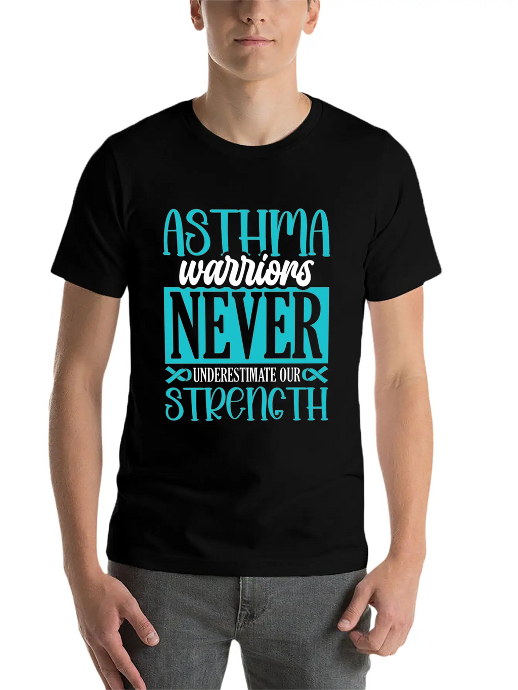 Asthma Warriors Never Underestimate Asthmatic Unisex Short Sleeve Soft Cotton T-Shirt – Casual Everyday Wear