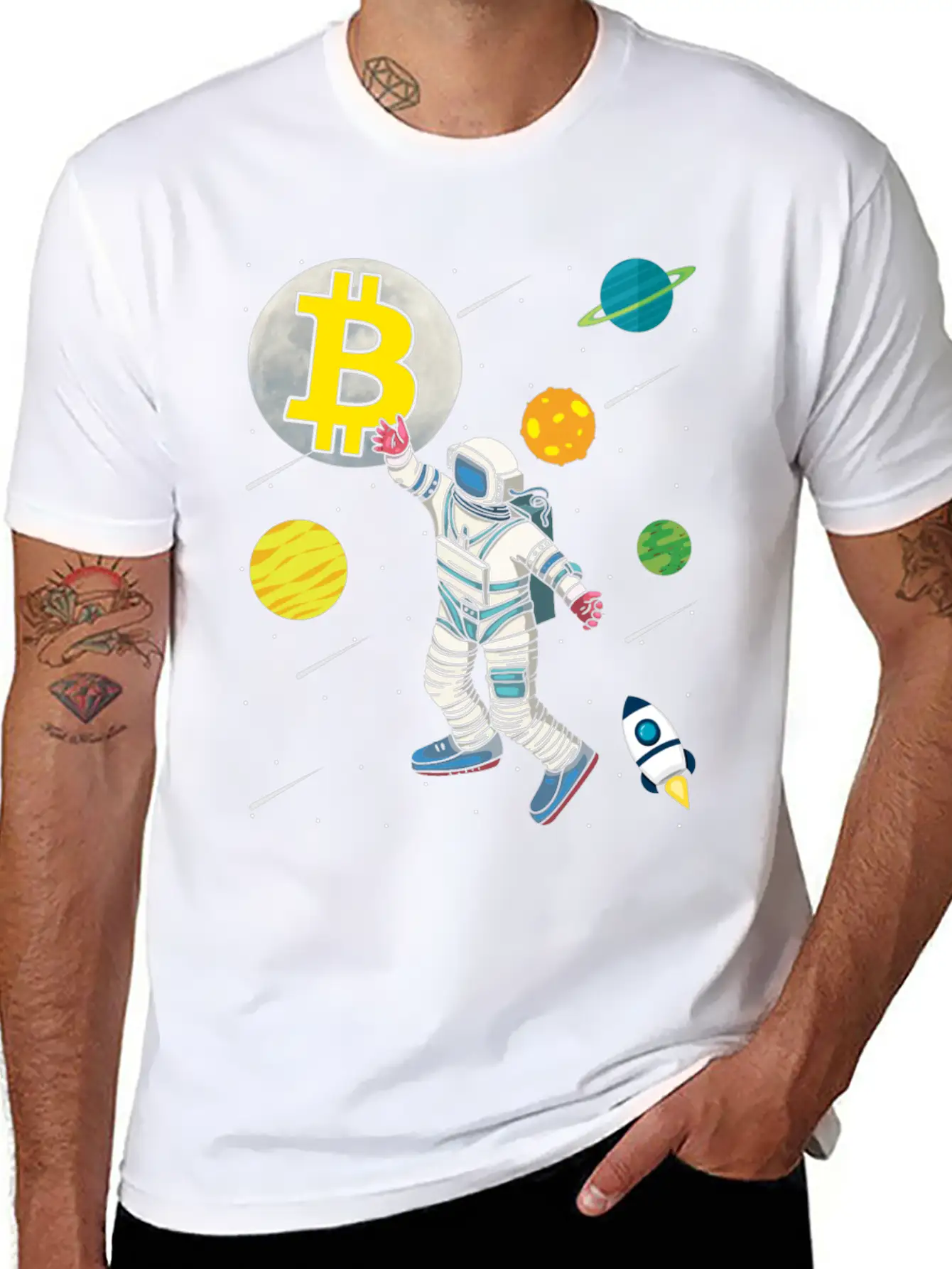 Astronaut Bitcoin Hold Btc Crypto Gifts Unisex Casual T-Shirt – Clean Design For Daily Comfort