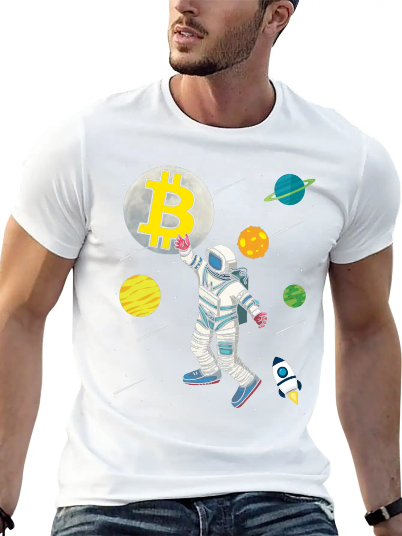 Astronaut Bitcoin Hold Btc Crypto Gifts Unisex Casual T-Shirt – Clean Design For Daily Comfort