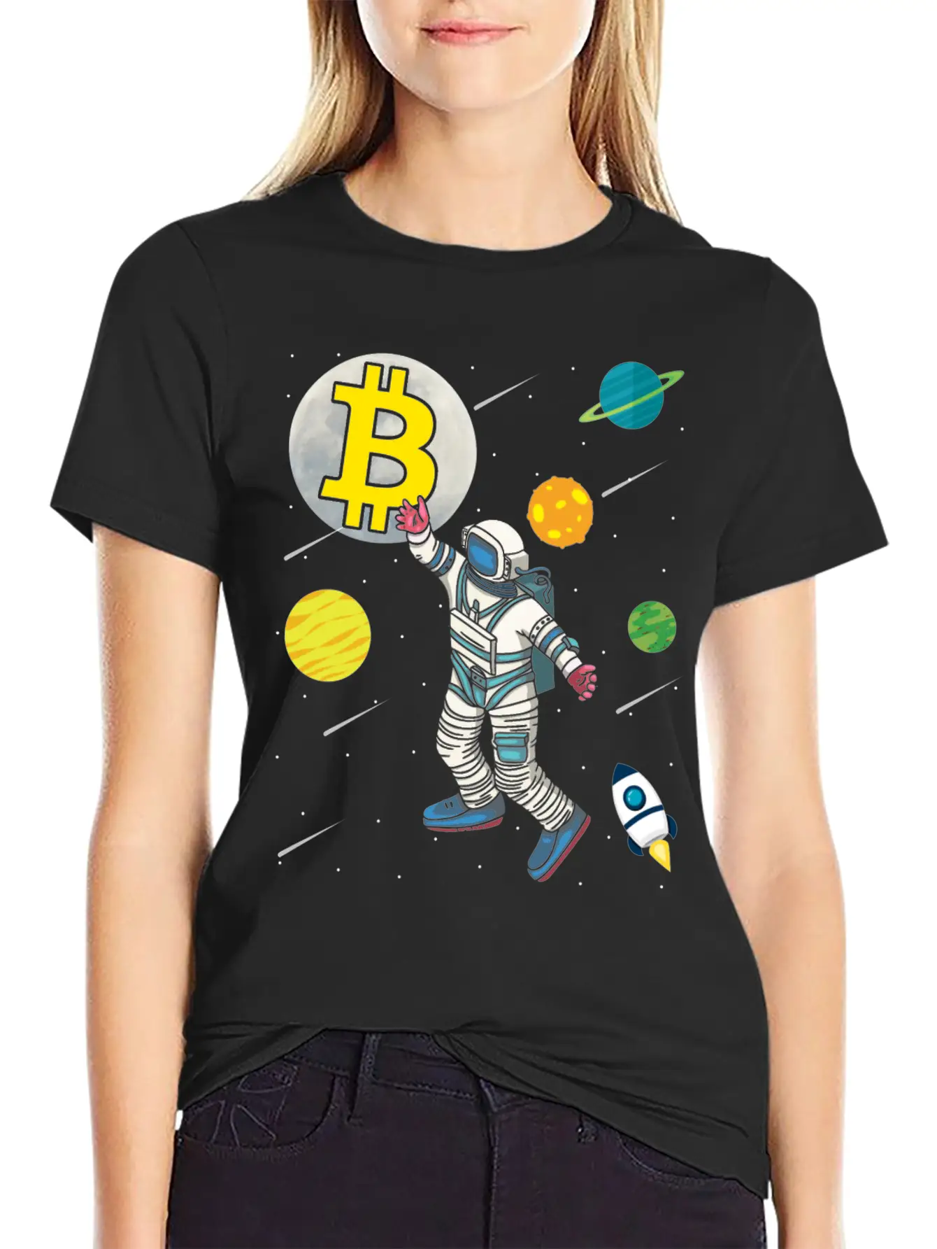 Astronaut Bitcoin Hold Btc Crypto Gifts Unisex Casual T-Shirt – Clean Design For Daily Comfort