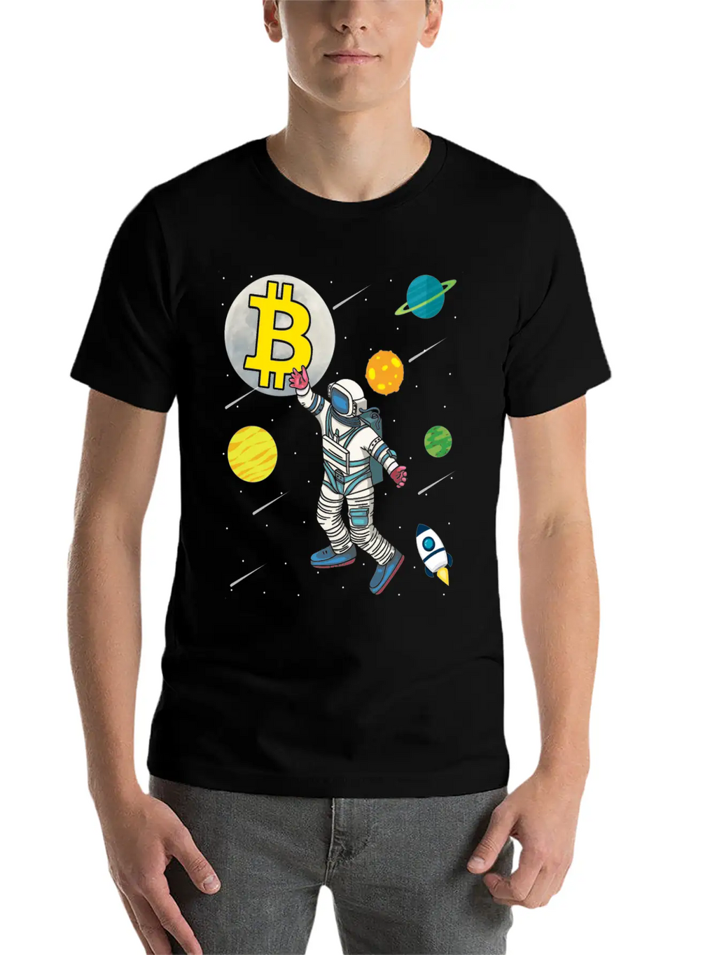 Astronaut Bitcoin Hold Btc Crypto Gifts Unisex Casual T-Shirt – Clean Design For Daily Comfort