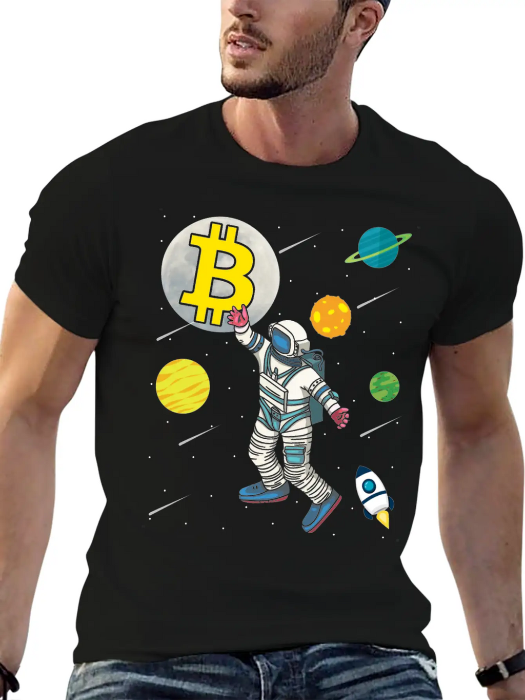 Astronaut Bitcoin Hold Btc Crypto Gifts Unisex Casual T-Shirt – Clean Design For Daily Comfort