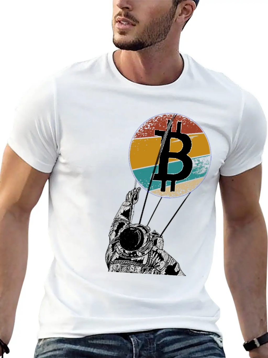 Astronaut BTC To The Moon - Bitcoin Digital Breathable Soft Cotton T-Shirt – Timeless Casual Look