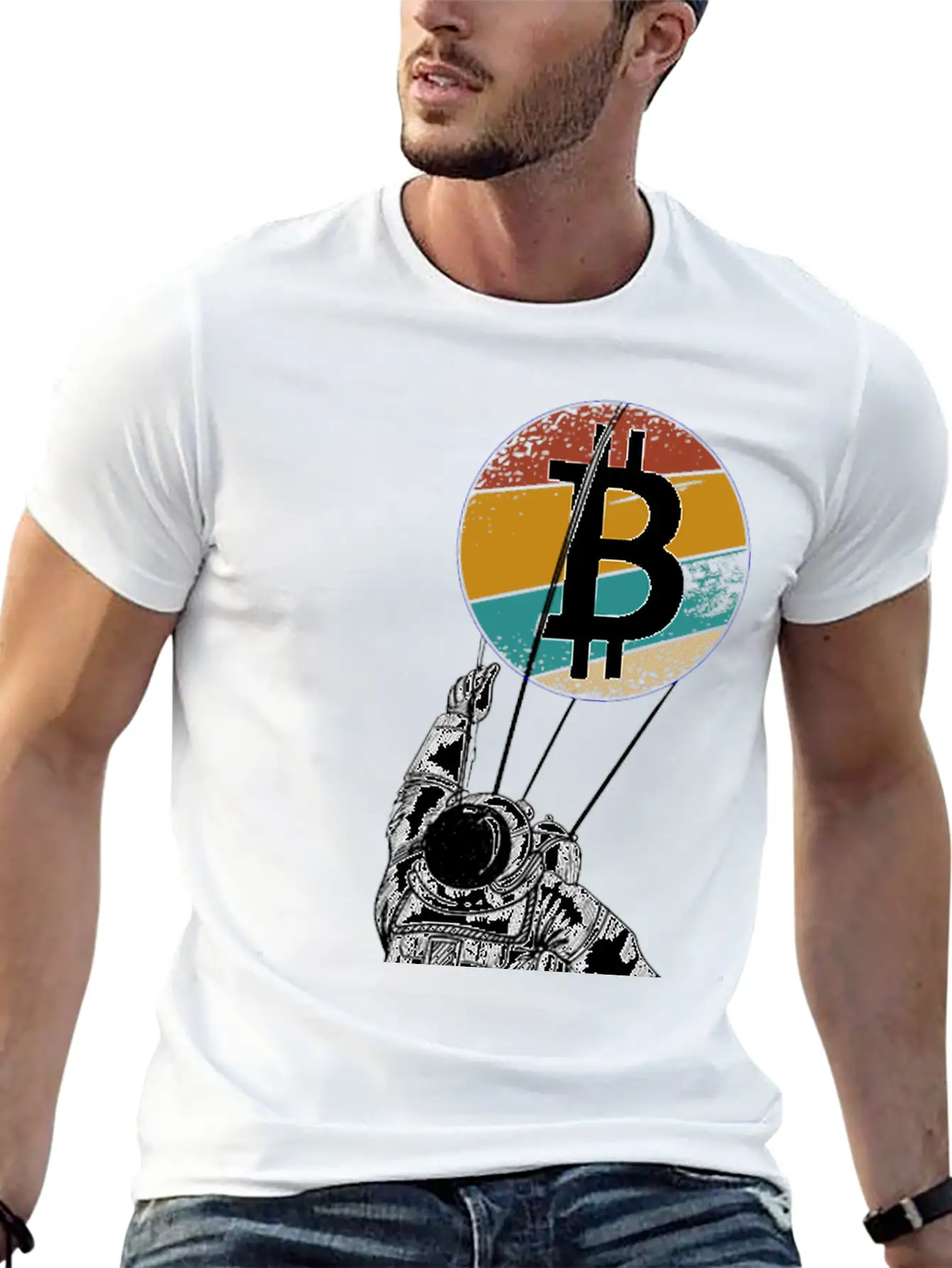Astronaut BTC To The Moon - Bitcoin Digital Breathable Soft Cotton T-Shirt – Timeless Casual Look