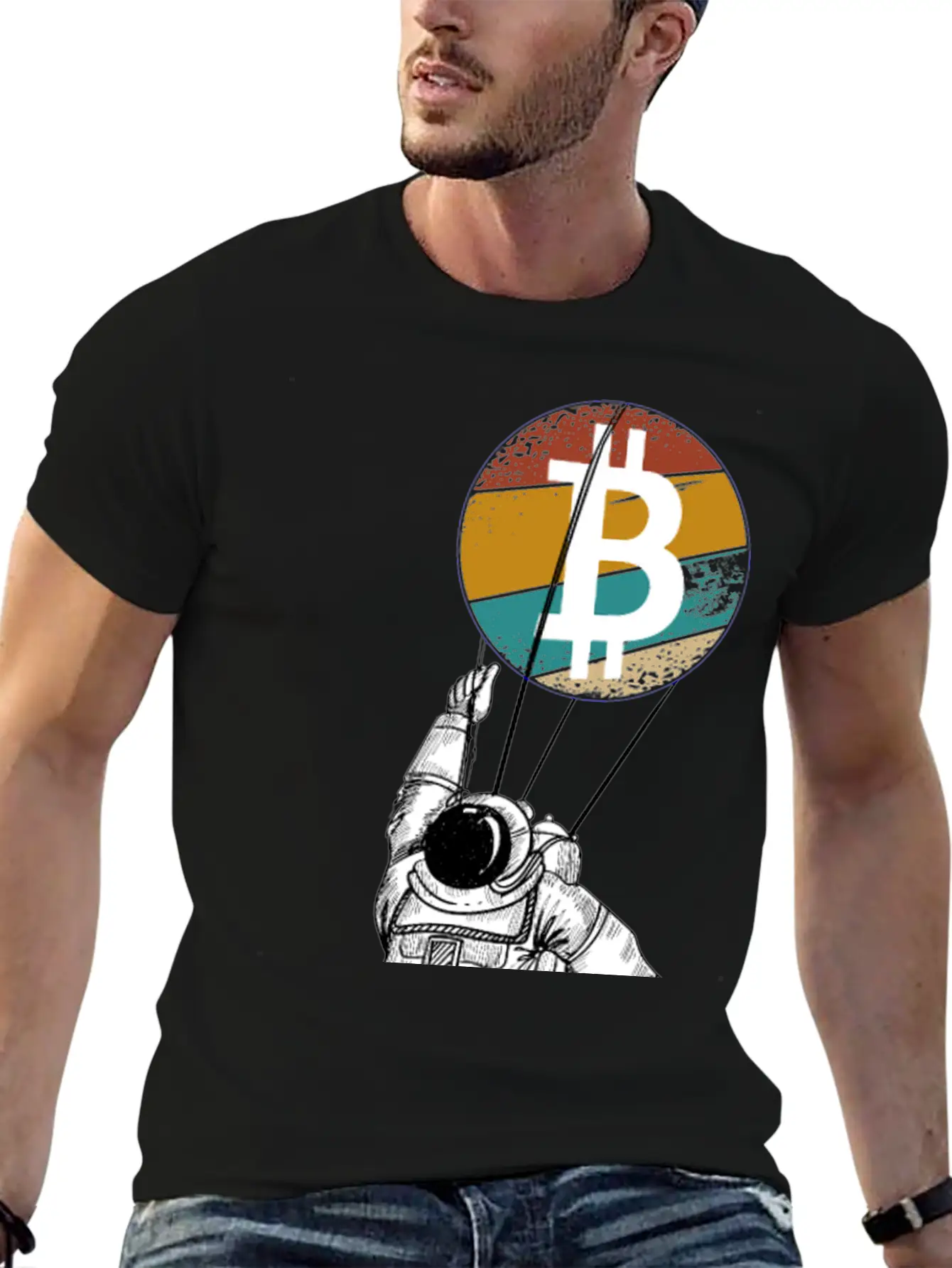 Astronaut BTC To The Moon - Bitcoin Digital Breathable Soft Cotton T-Shirt – Timeless Casual Look