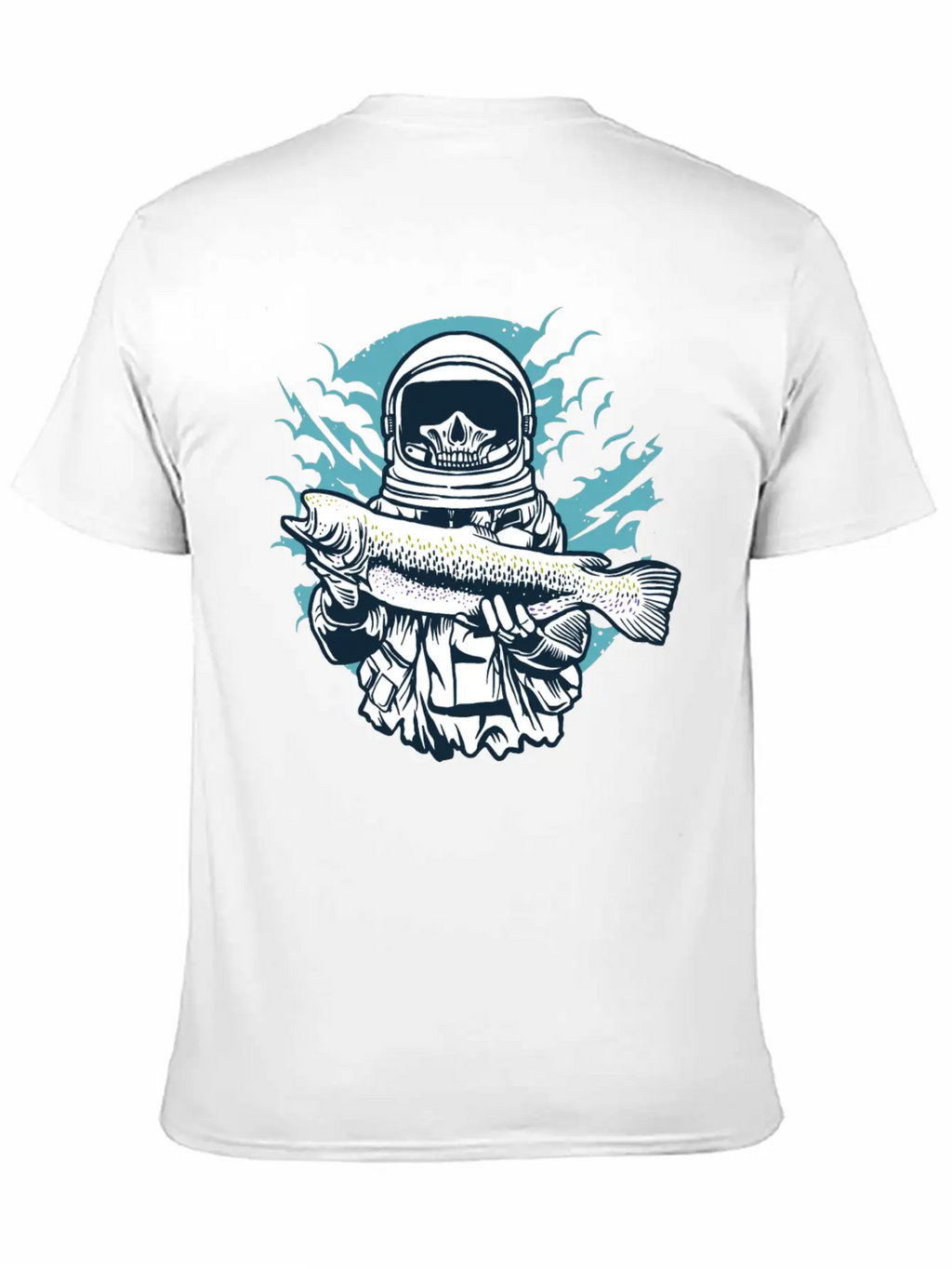 Astronaut Fishing Casual Graphic T-Shirt – Simple And Comfortable Daily Wear