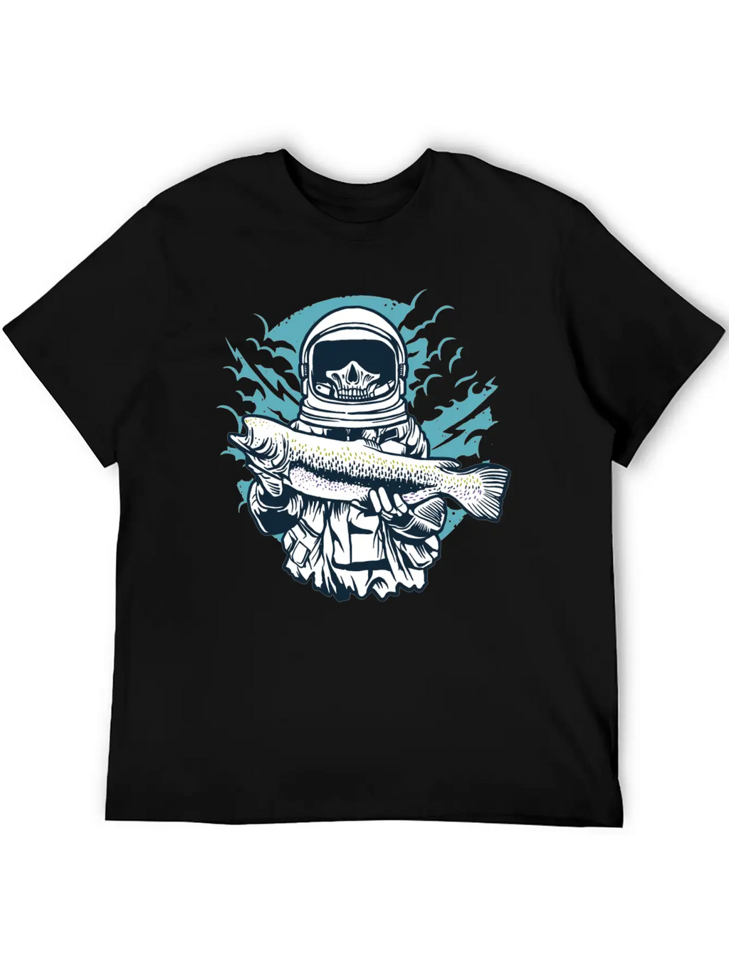 Astronaut Fishing Casual Graphic T-Shirt – Simple And Comfortable Daily Wear