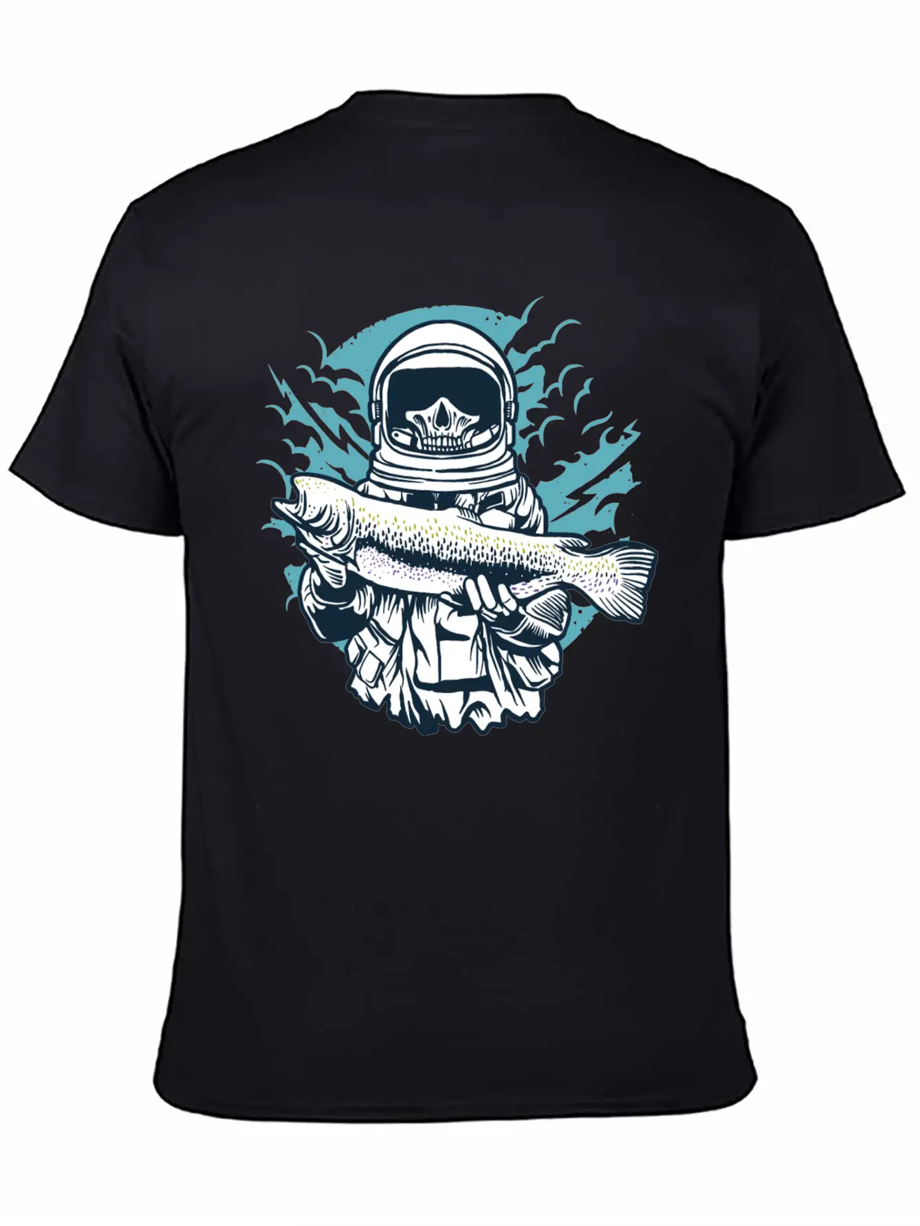 Astronaut Fishing Casual Graphic T-Shirt – Simple And Comfortable Daily Wear