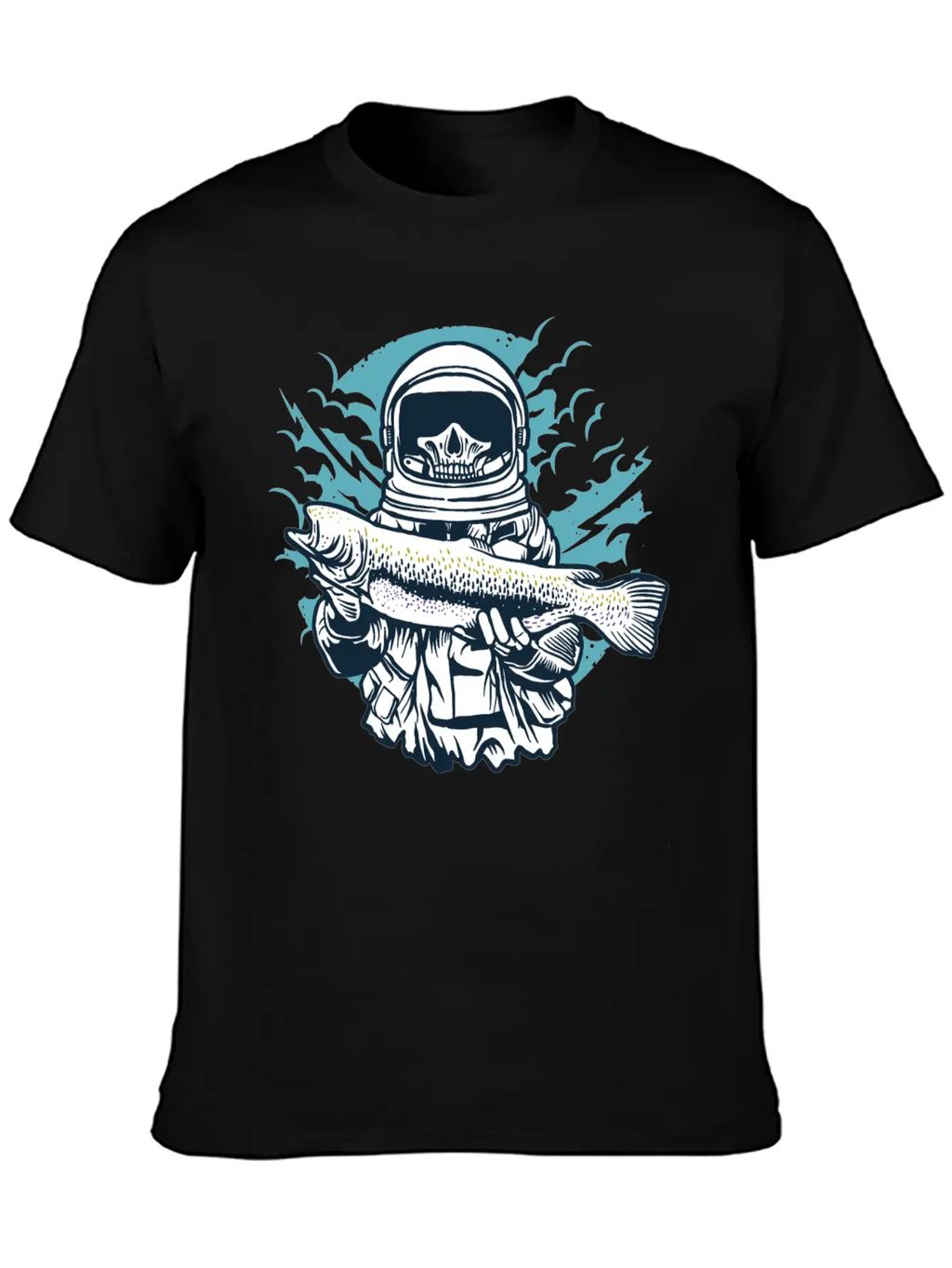 Astronaut Fishing Casual Graphic T-Shirt – Simple And Comfortable Daily Wear