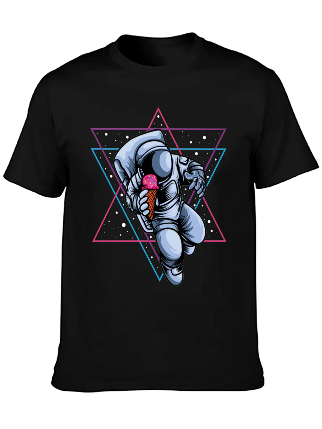 Astronaut Ice Cream Lovers Breathable Soft Cotton T-Shirt – Timeless Casual Look