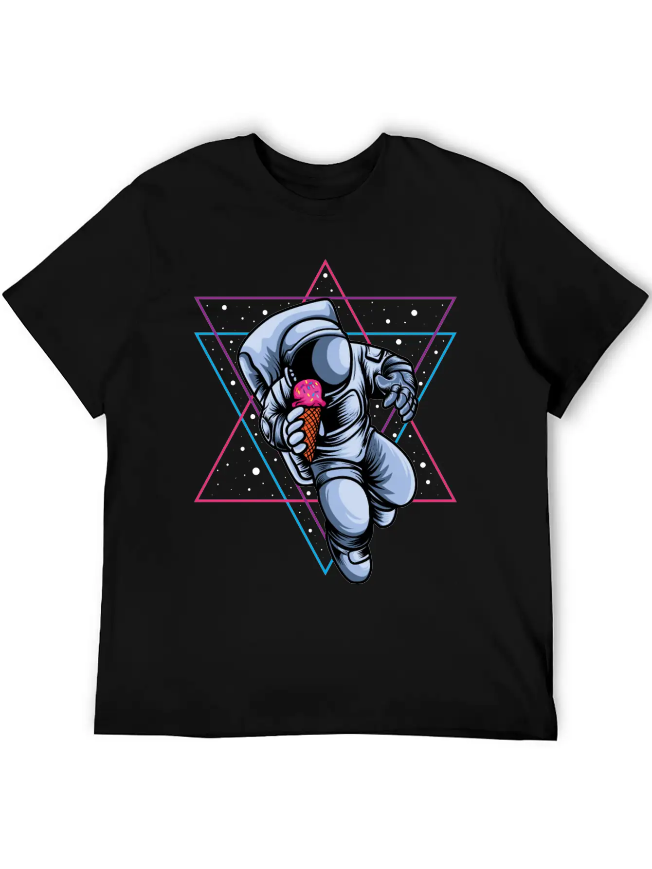 Astronaut Ice Cream Lovers Breathable Soft Cotton T-Shirt – Timeless Casual Look