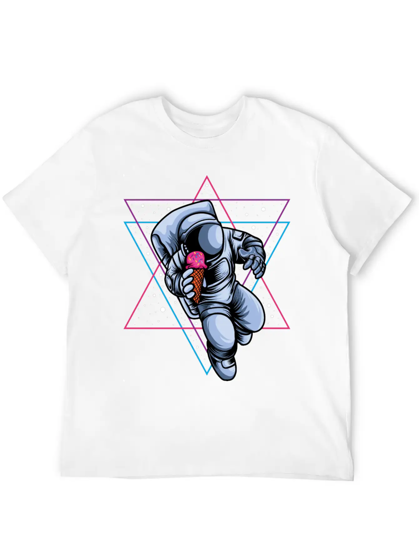Astronaut Ice Cream Lovers Breathable Soft Cotton T-Shirt – Timeless Casual Look