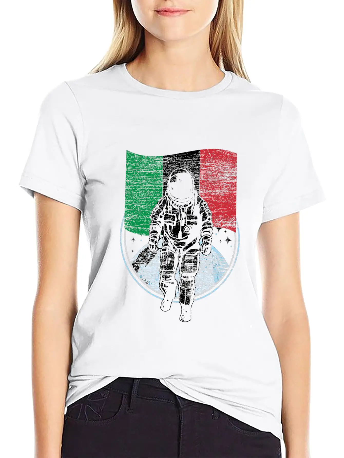 Astronaut Moon Italy Flag Classic Fit Graphic Tee For Daily Comfort – Unisex Cotton Shirt