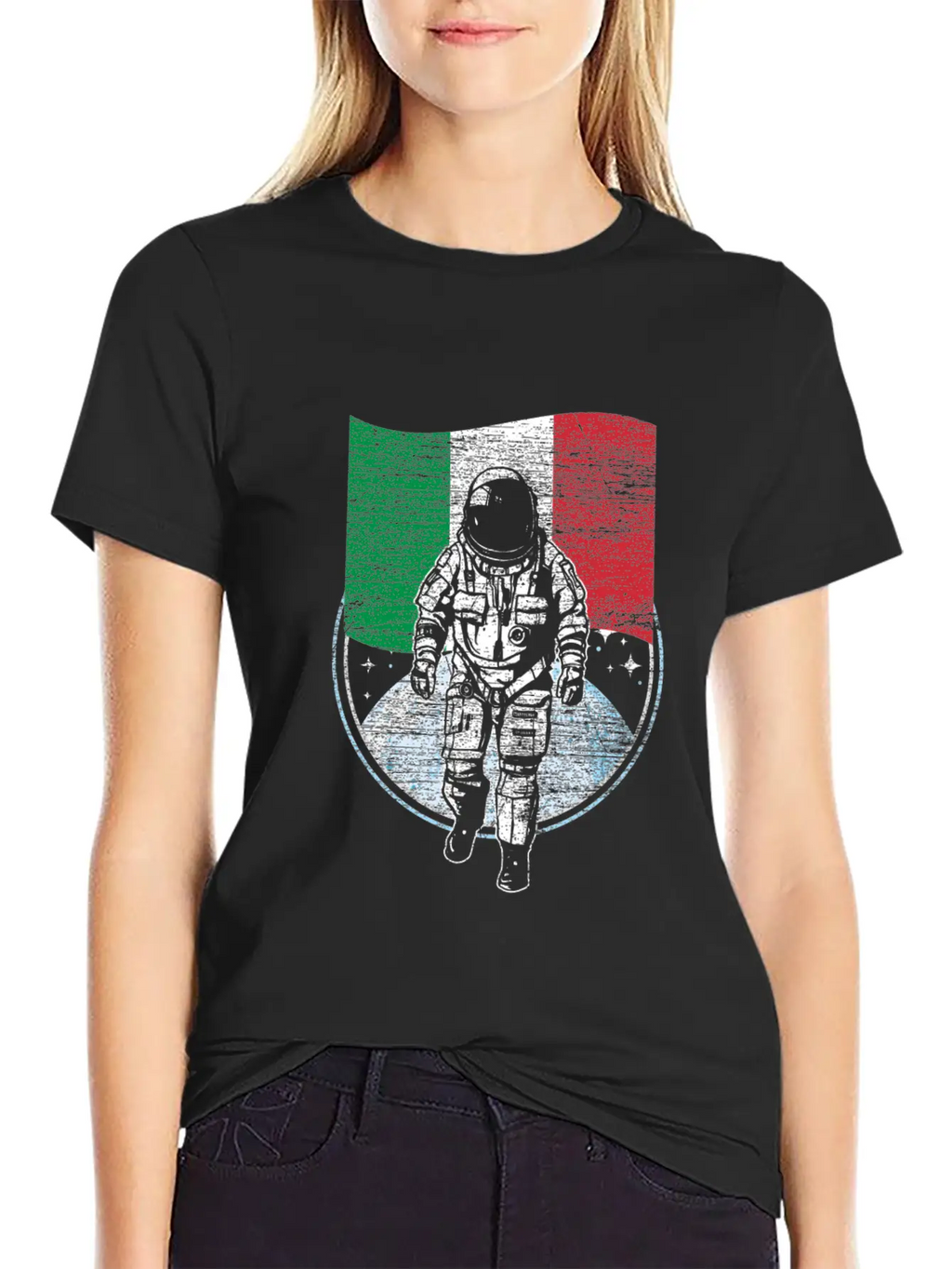 Astronaut Moon Italy Flag Classic Fit Graphic Tee For Daily Comfort – Unisex Cotton Shirt