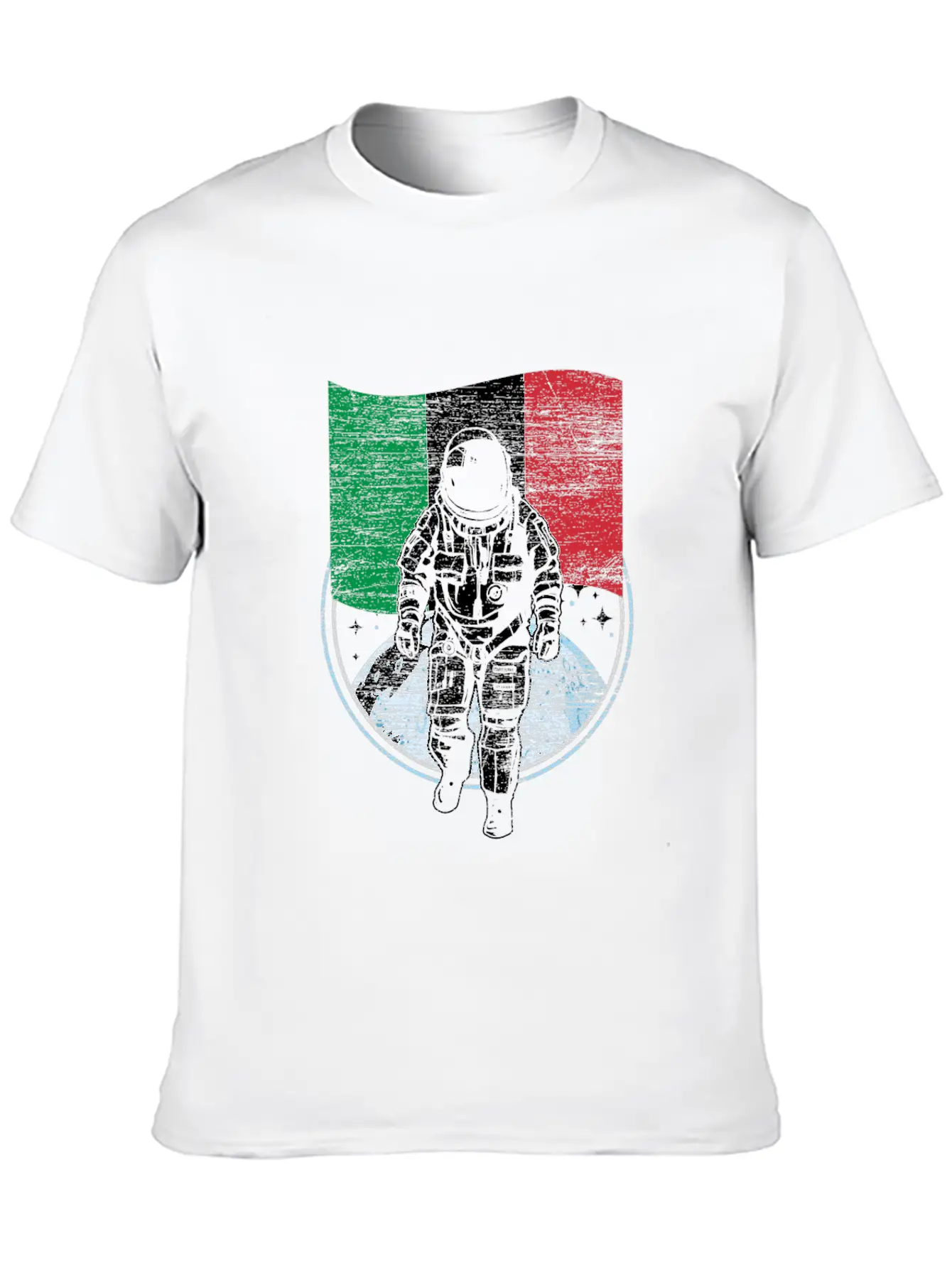 Astronaut Moon Italy Flag Classic Fit Graphic Tee For Daily Comfort – Unisex Cotton Shirt