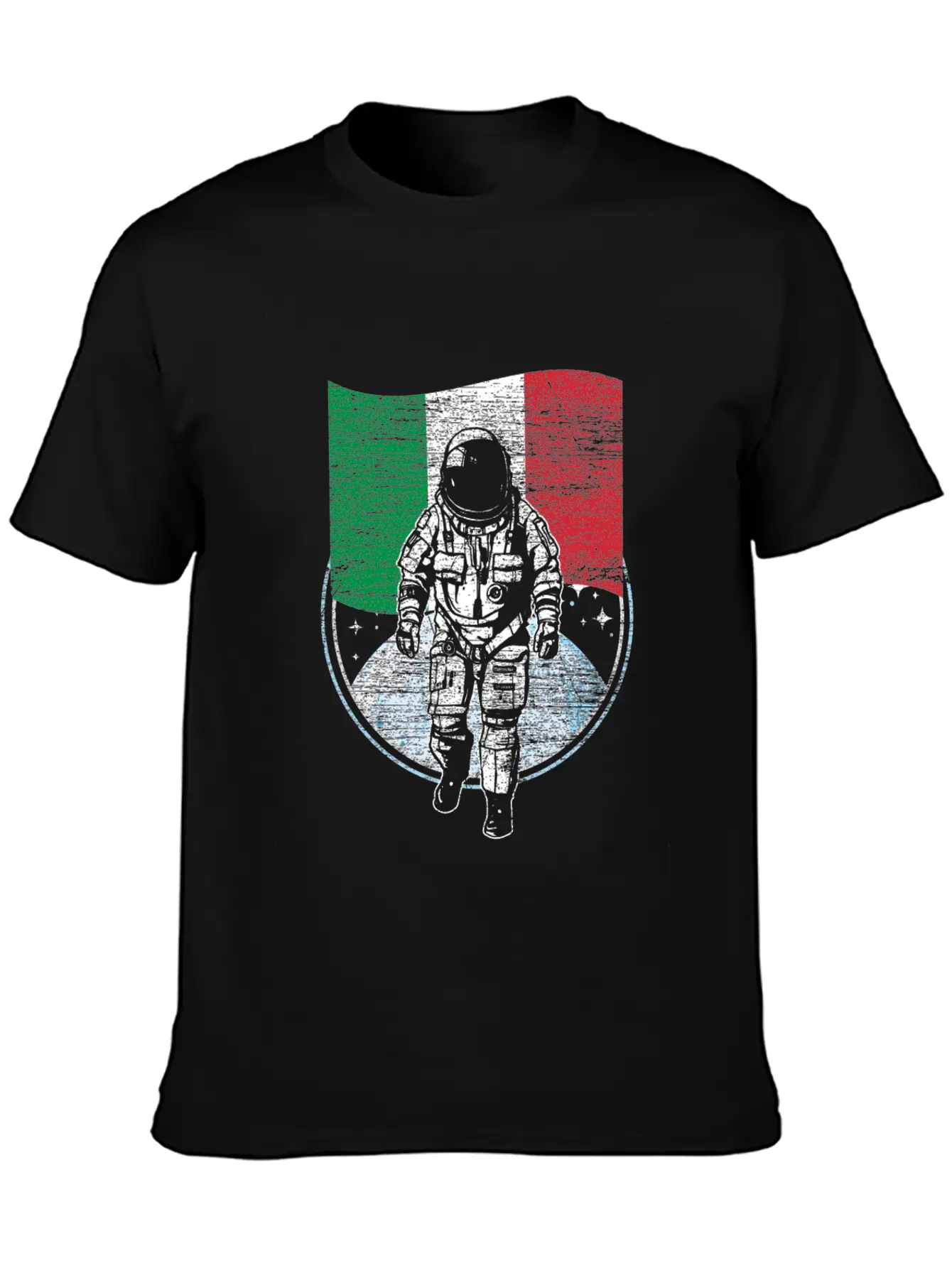 Astronaut Moon Italy Flag Classic Fit Graphic Tee For Daily Comfort – Unisex Cotton Shirt